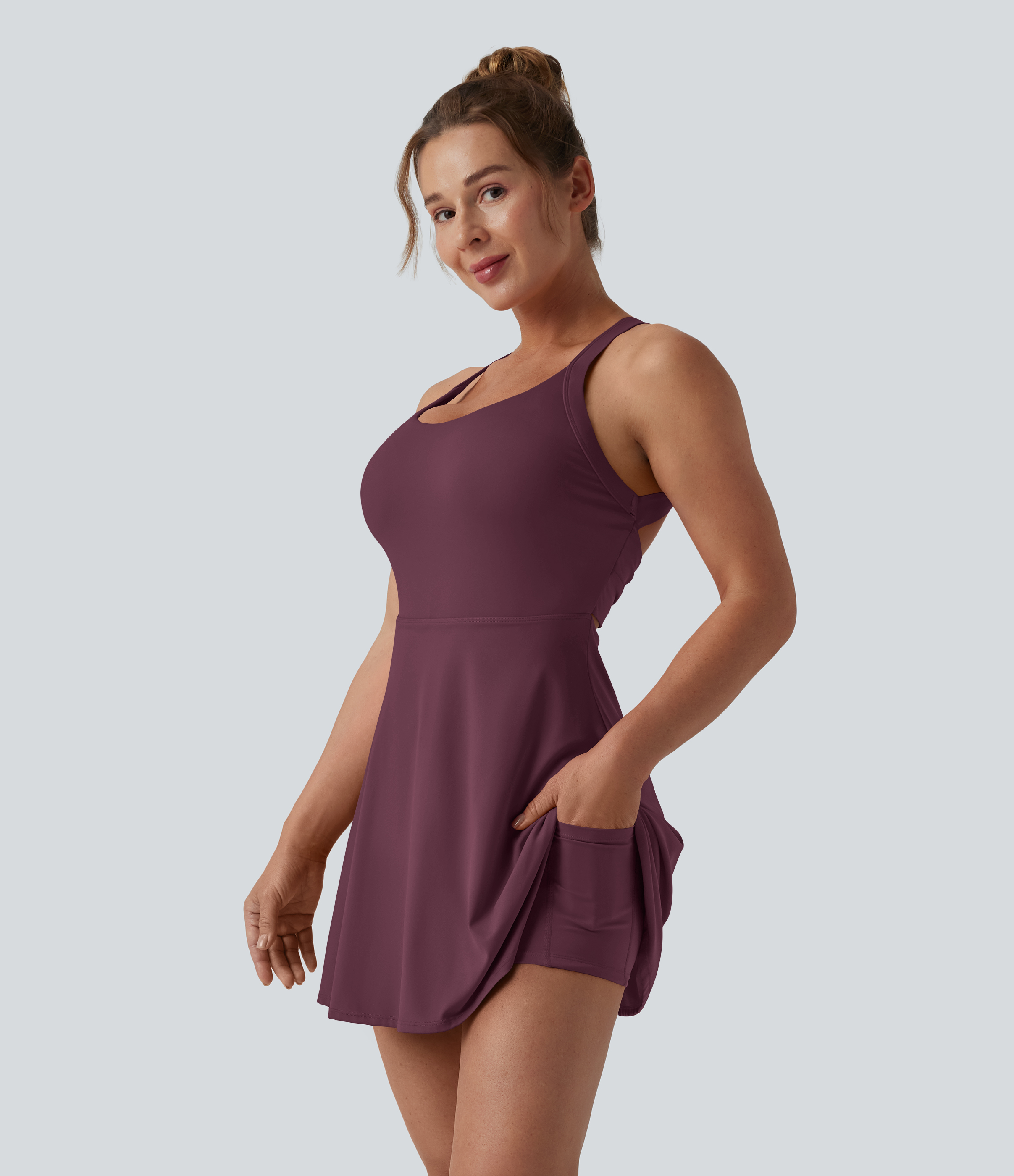 SoftlyZero™ Airy Backless Twisted Cool Touch Dance Active Dress-Easy Peezy Edition DD-F Cups