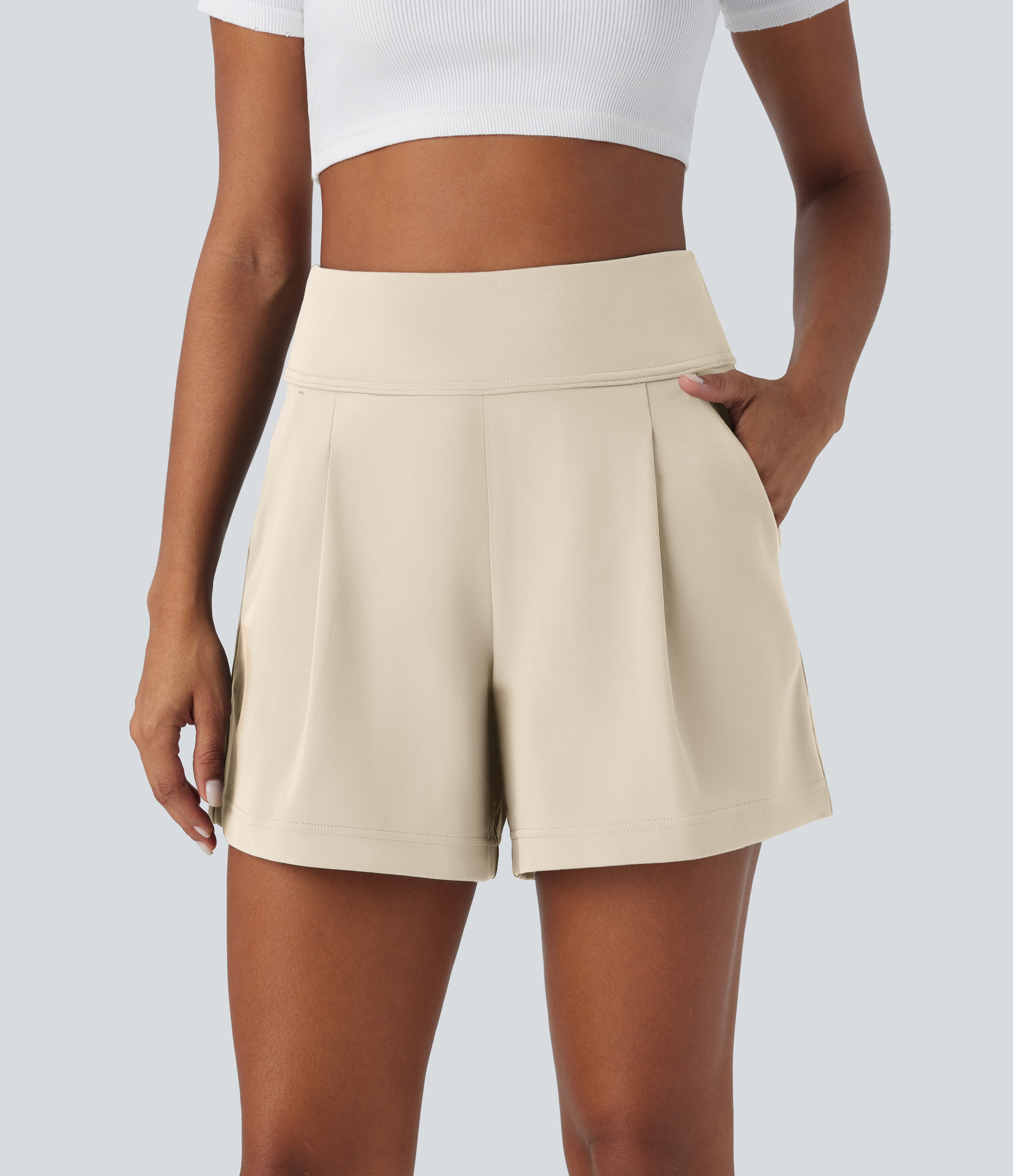 Short de travail large taille haute DayStretch avec poches