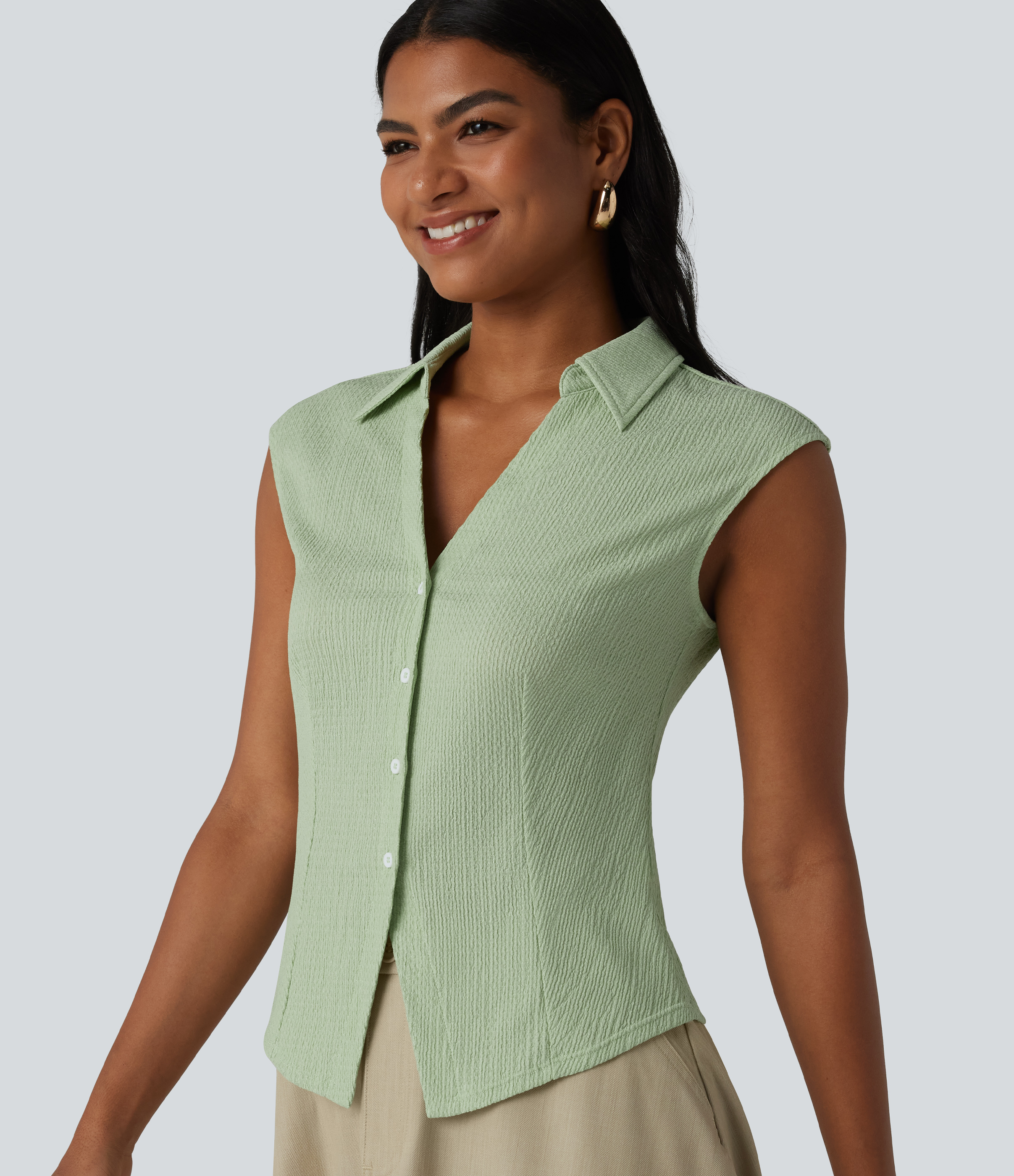 Lässiges, ärmelloses Hemd