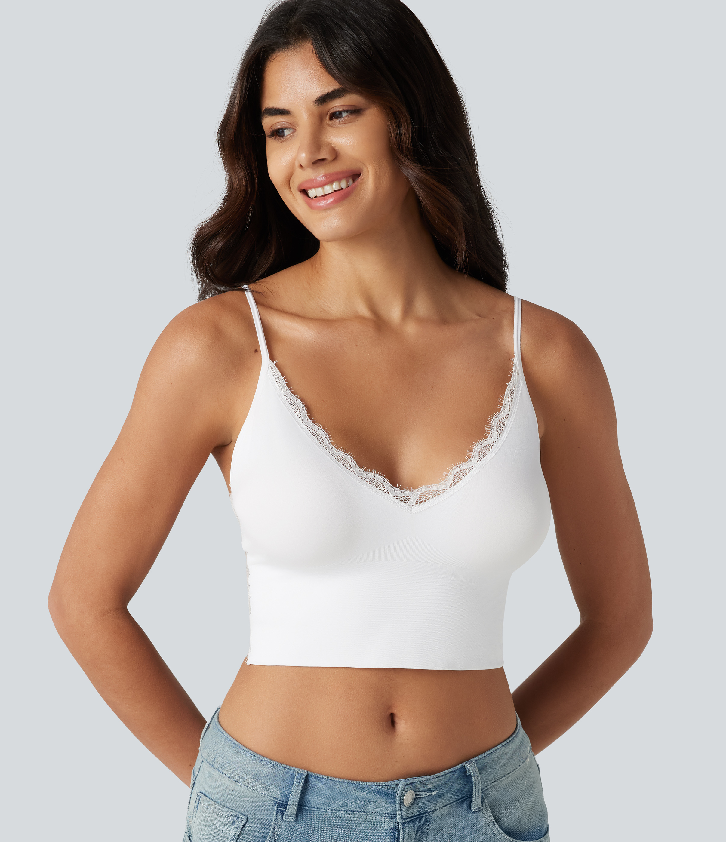 OneForm Seamless Flow Low Support Contrast Lace Casual Sports Bra