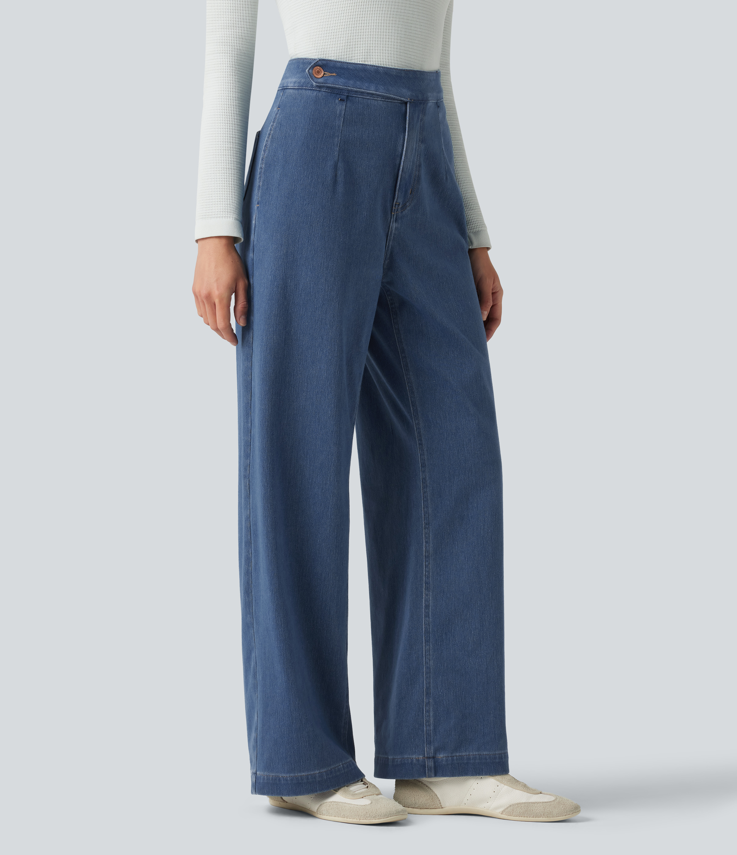 Halara Flex™ High Waisted Straight Leg Casual Jeans with Pockets
