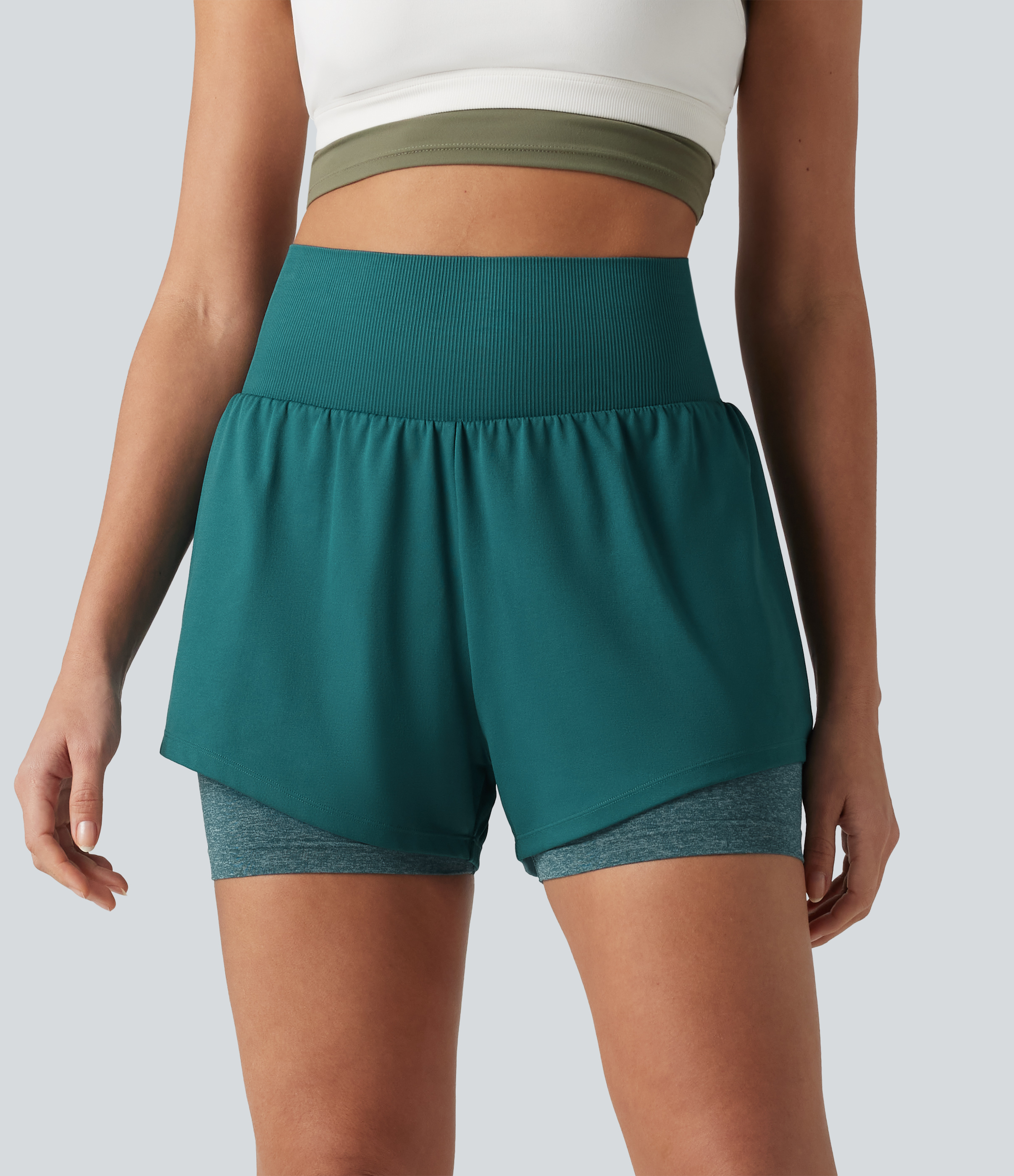 OneForm Seamless Flow High Waisted 2-in-1 Running Shorts 4'' with Pocket