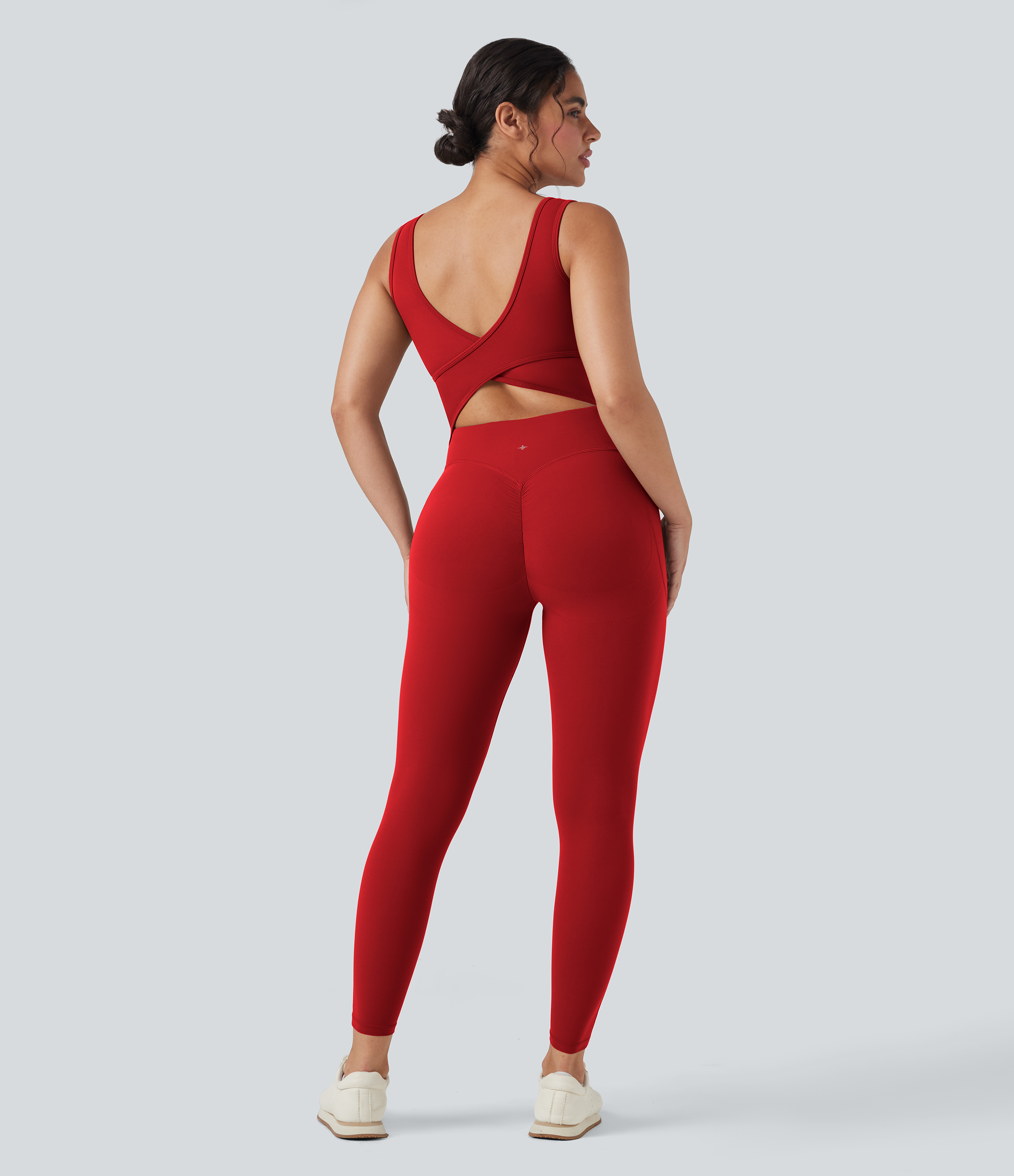 Halara UltraSculpt™ V Neck Tummy Control Butt Lifting Workout Jumpsuit with Pockets