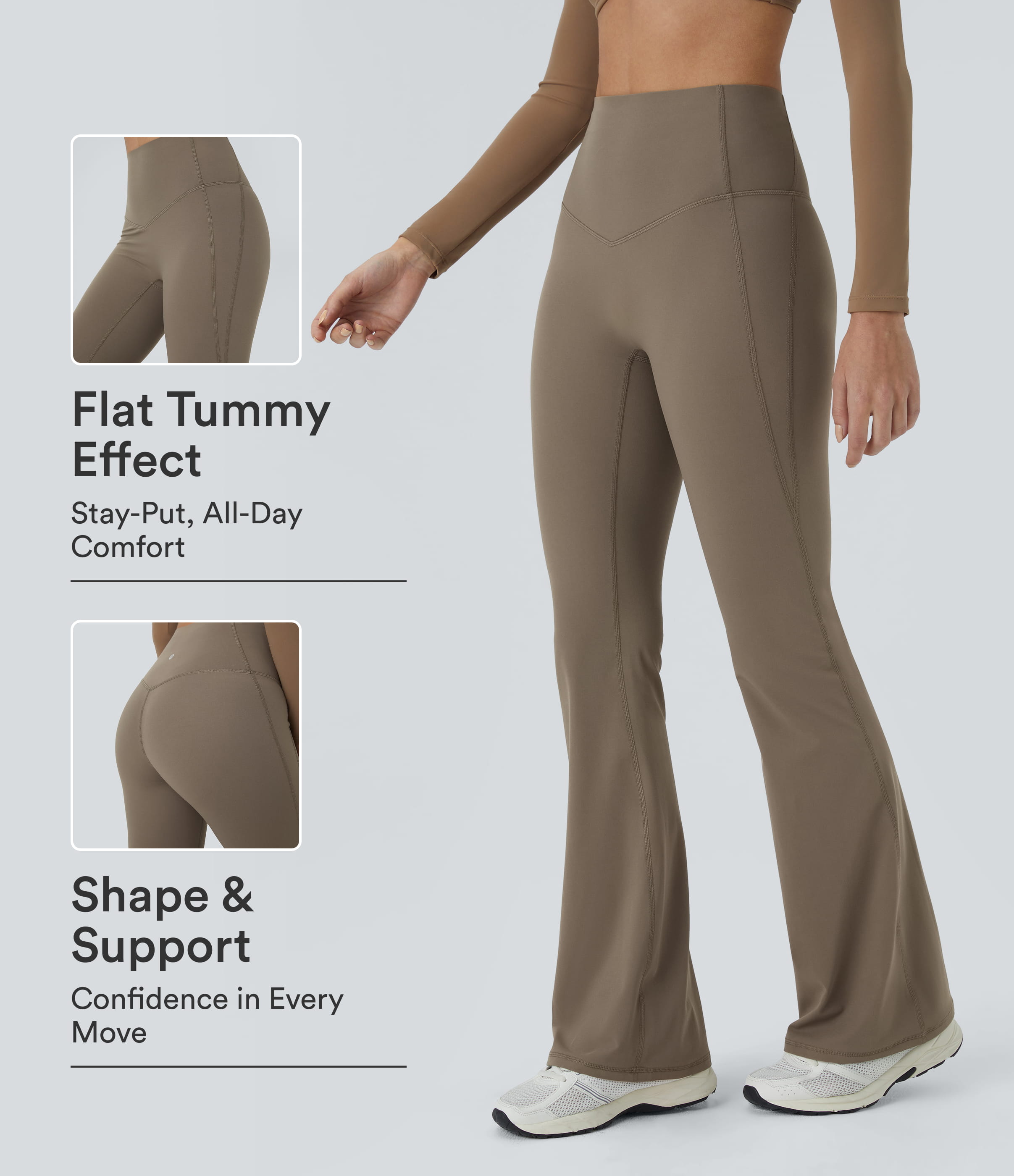 Halara UltraSculpt™ High Waisted Tummy Control Shaping Yoga Flare Leggings