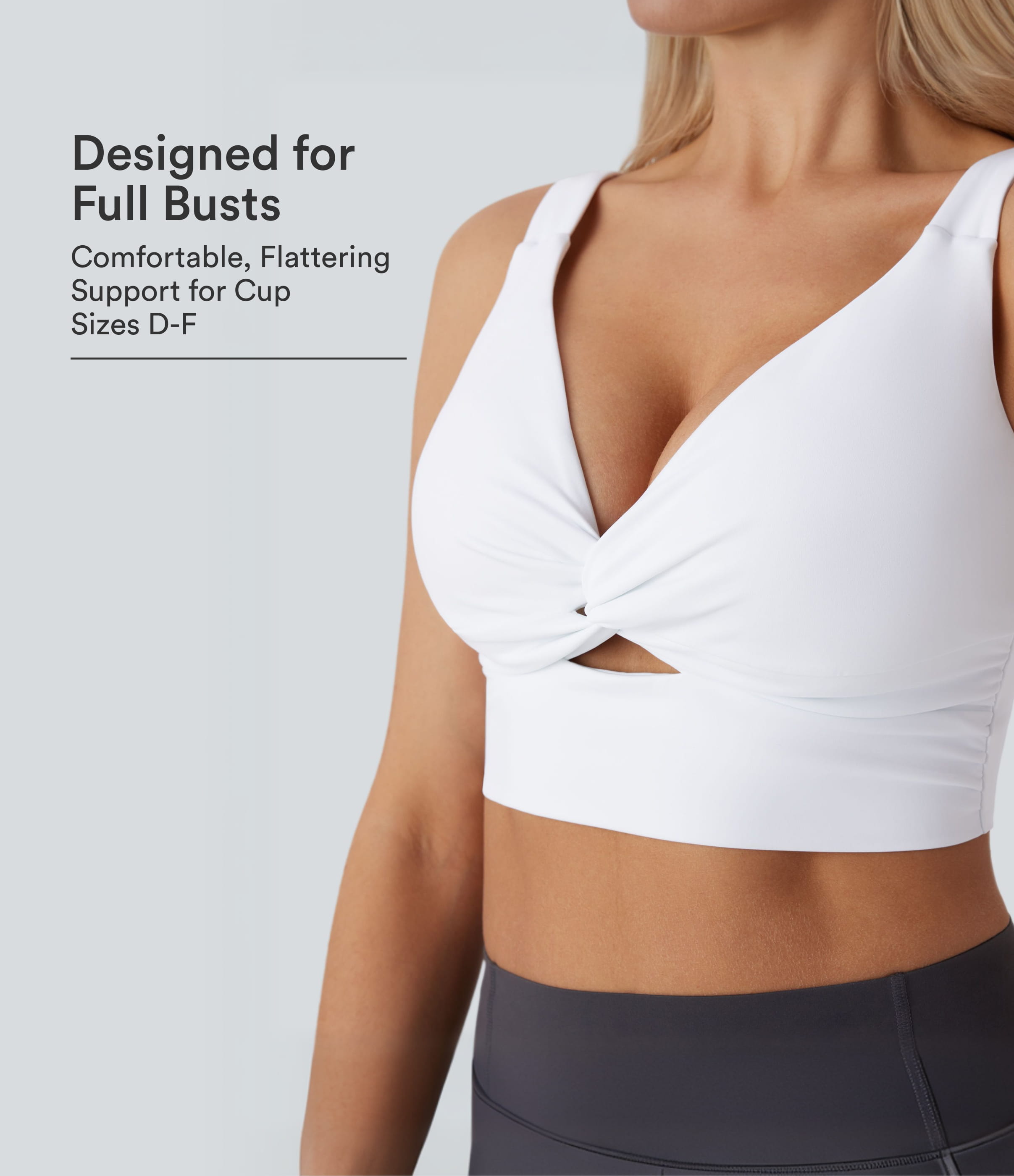 SoftlyZero™ Airy Low Support Cut Out Cool Touch Yoga Sports Bra D-F Cups-UPF50+