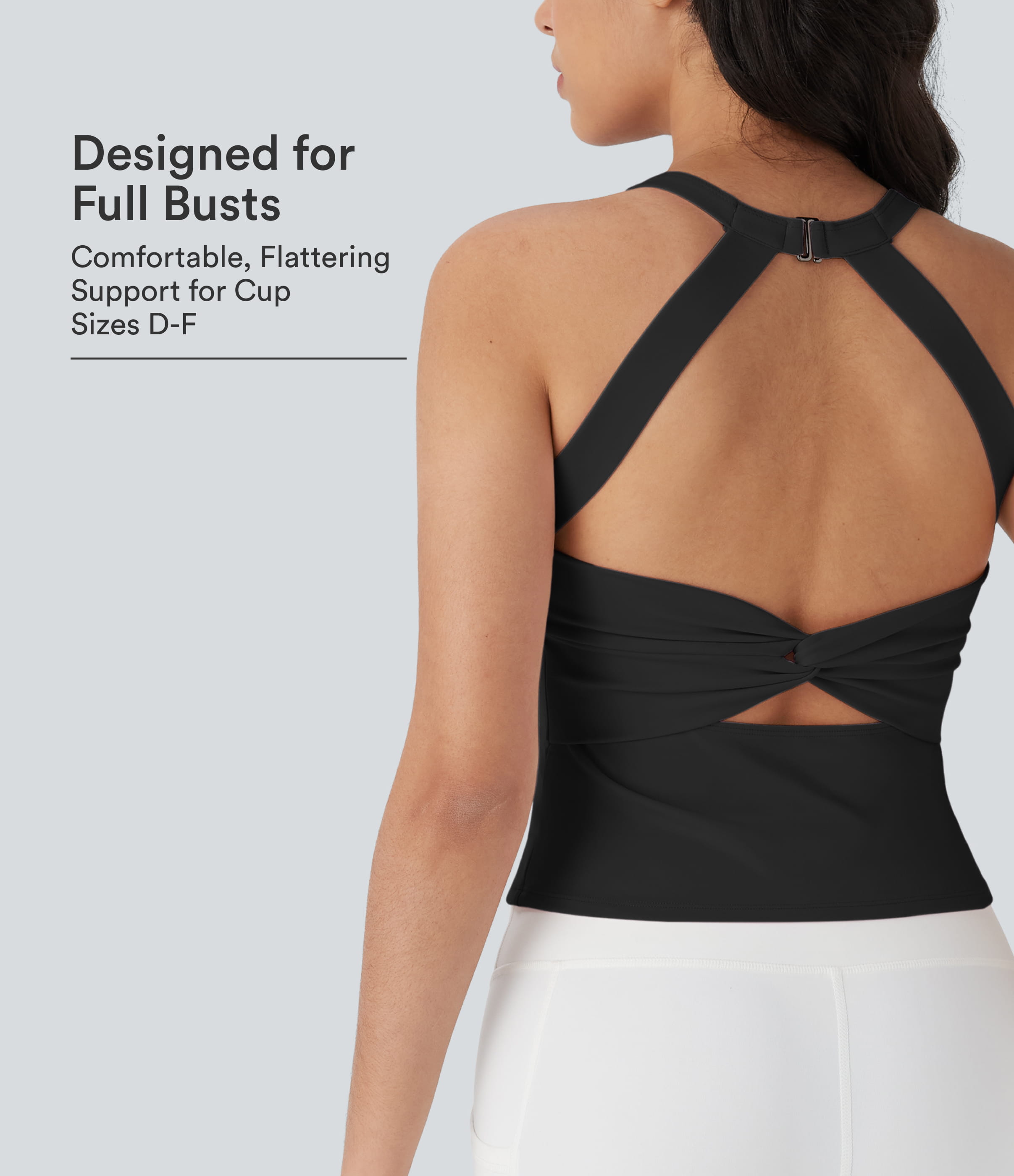 SoftlyZero™ Plush Cut Out Yoga Tank Top D-F Cups