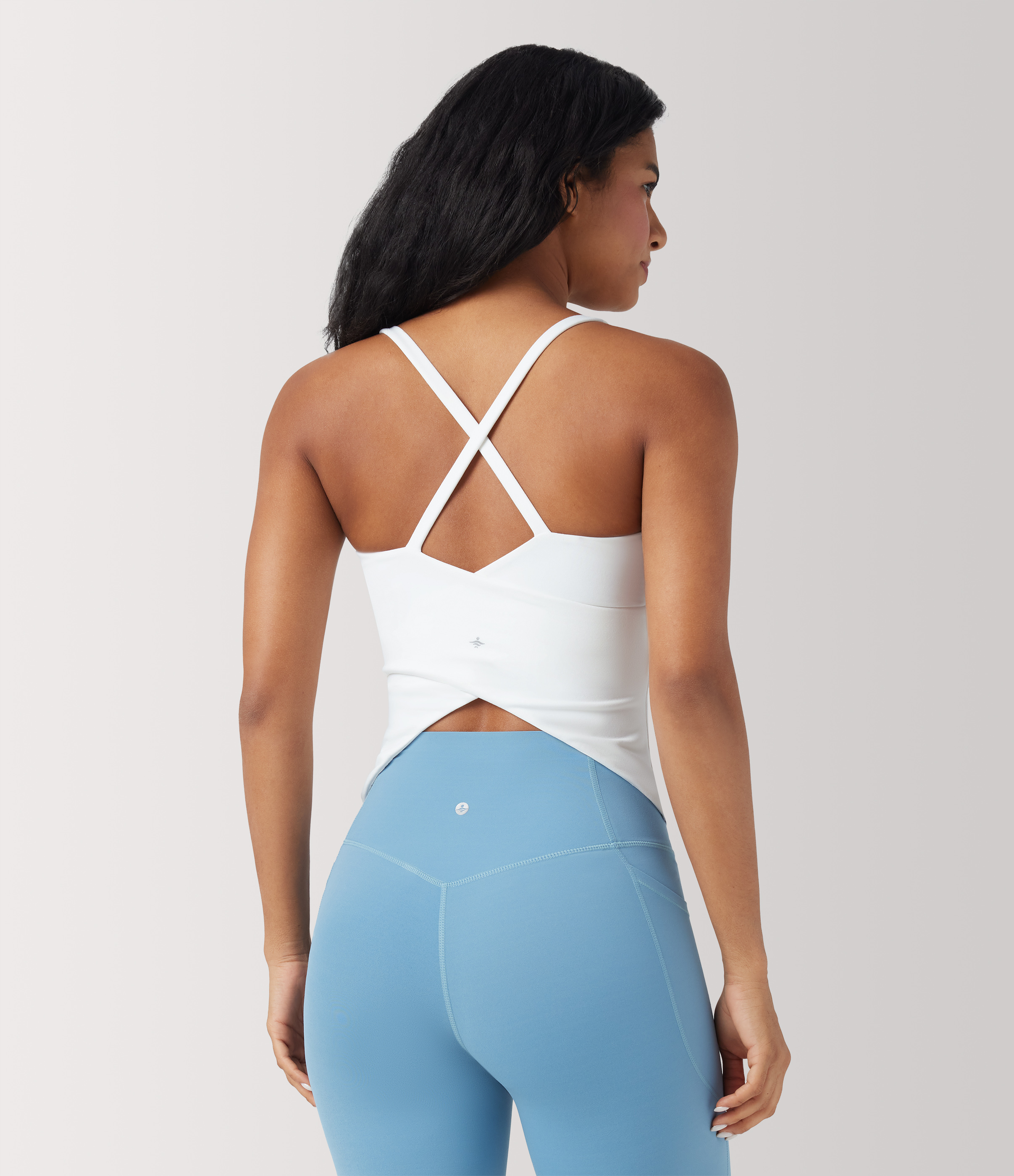 Scoop Neck Crisscross Back Crossover Hem Yoga Cami Top