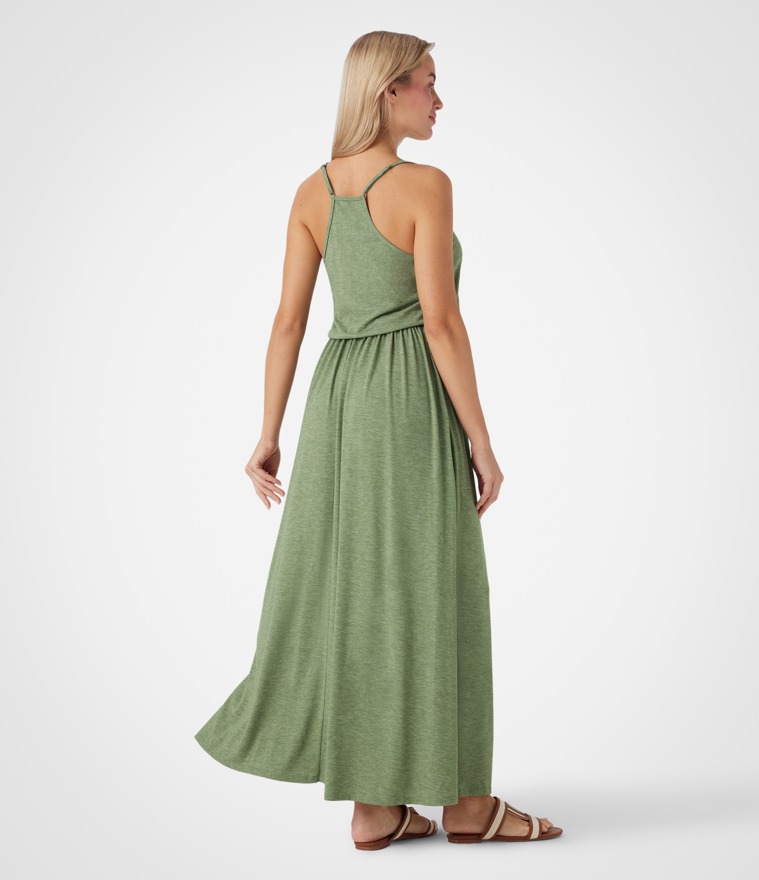 Maxi Flowy Slip Dress with Pockets
