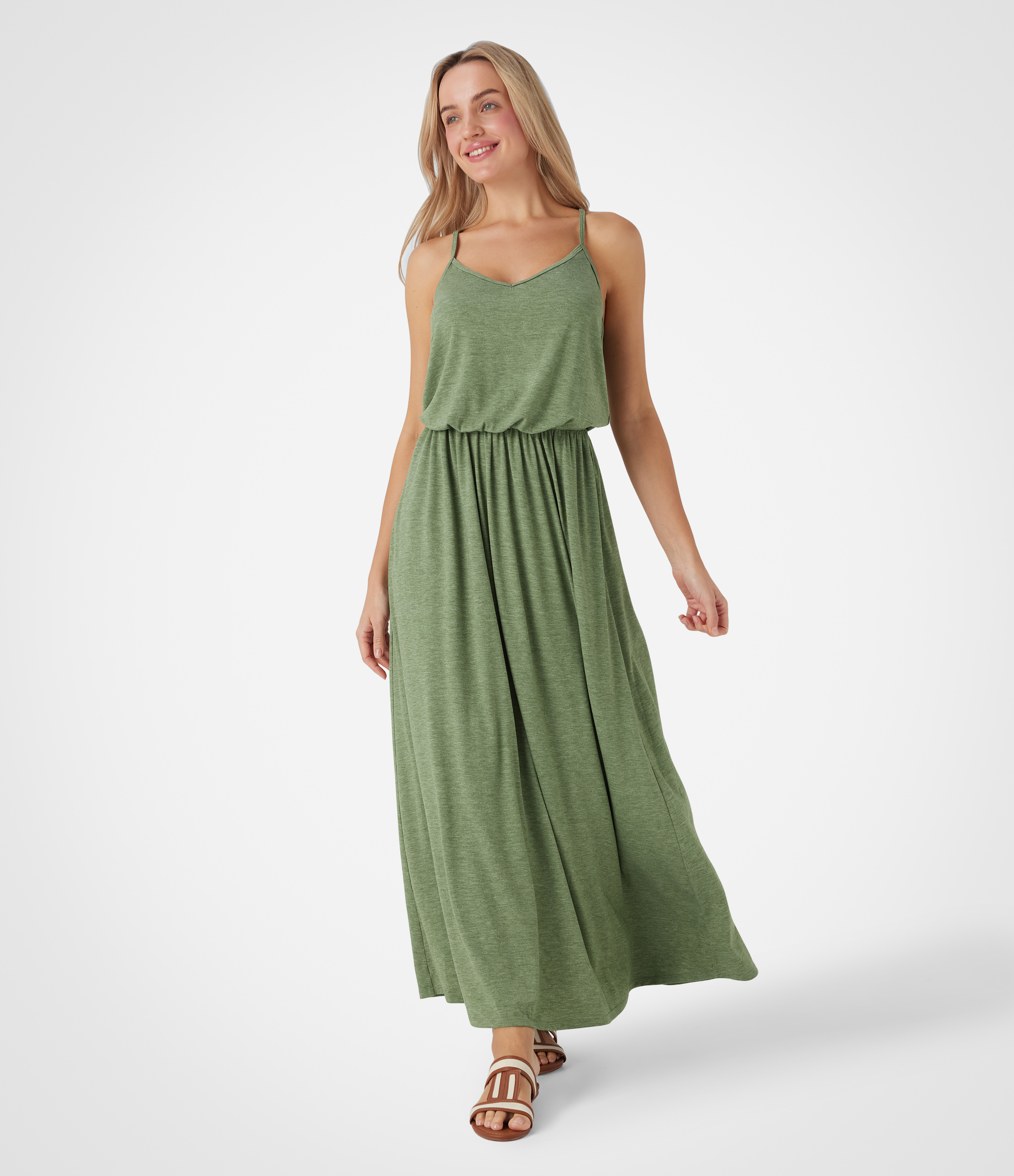 Maxi Flowy Slip Dress with Pockets
