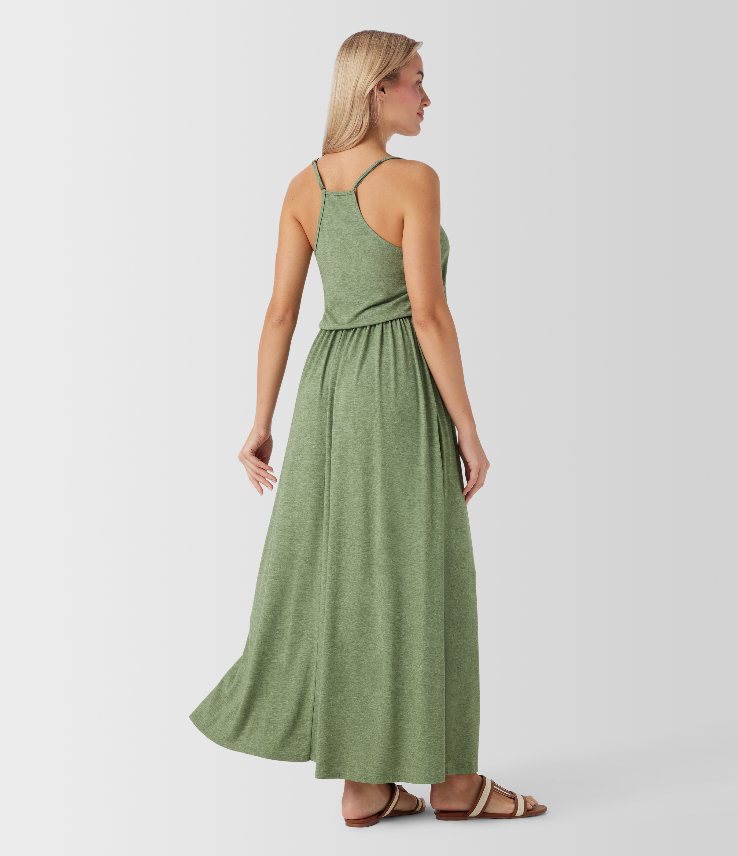 Maxi Flowy Slip Dress with Pockets