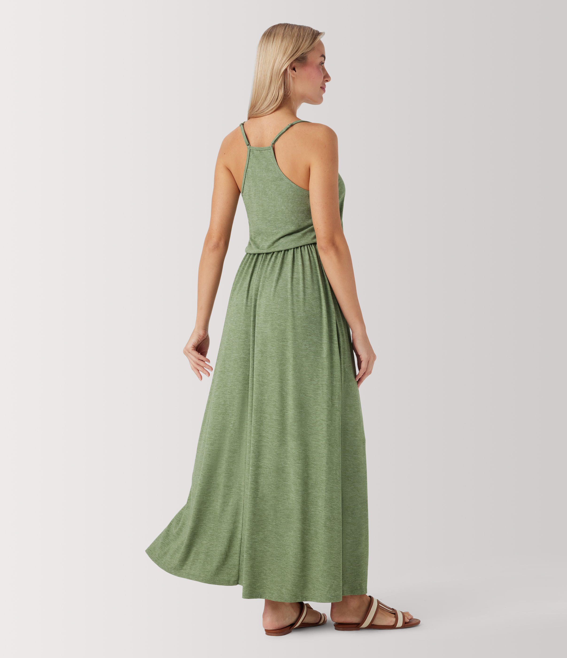Maxi Flowy Slip Dress with Pockets