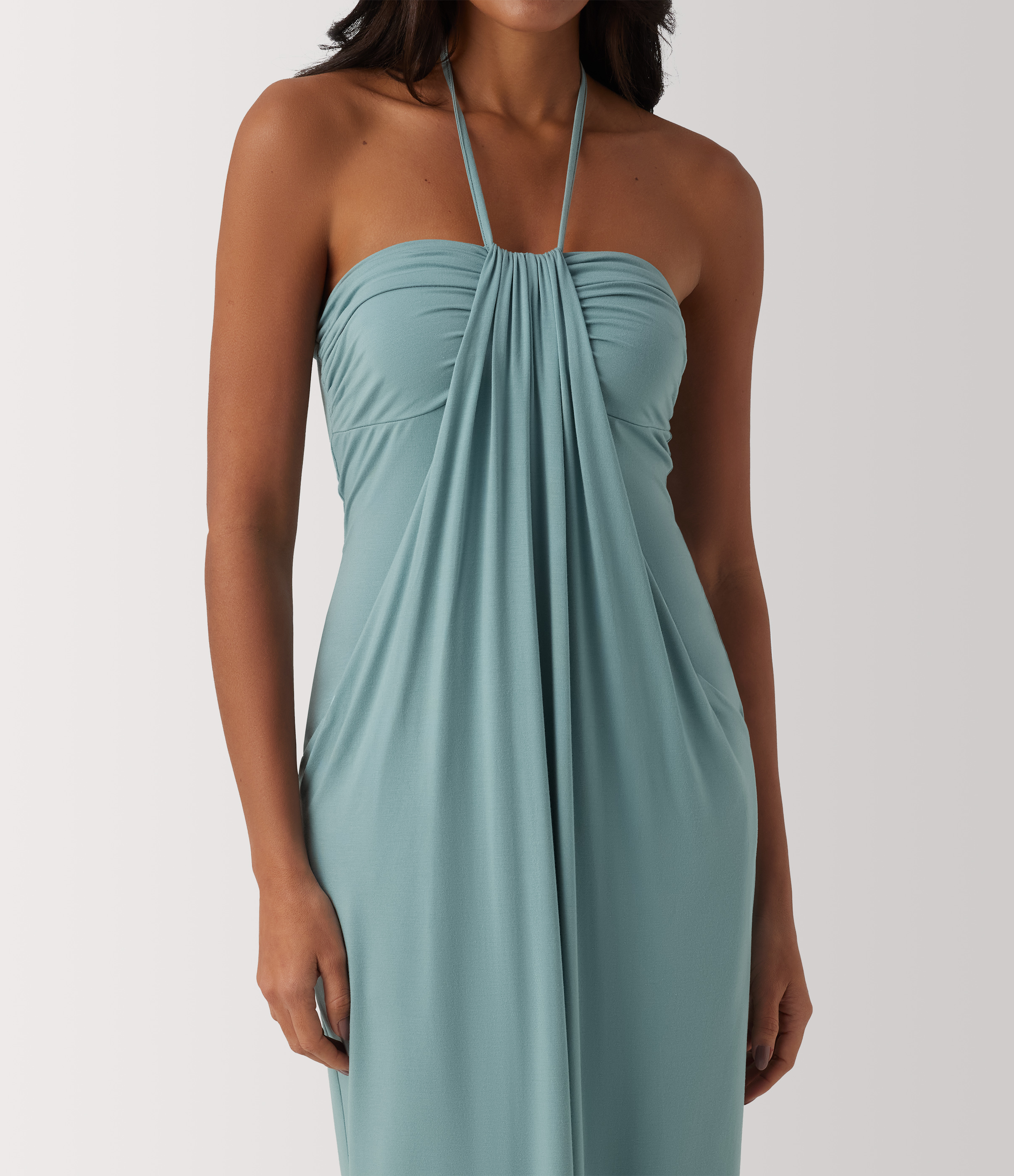 Halter Tie Back Maxi Dress with Pockets