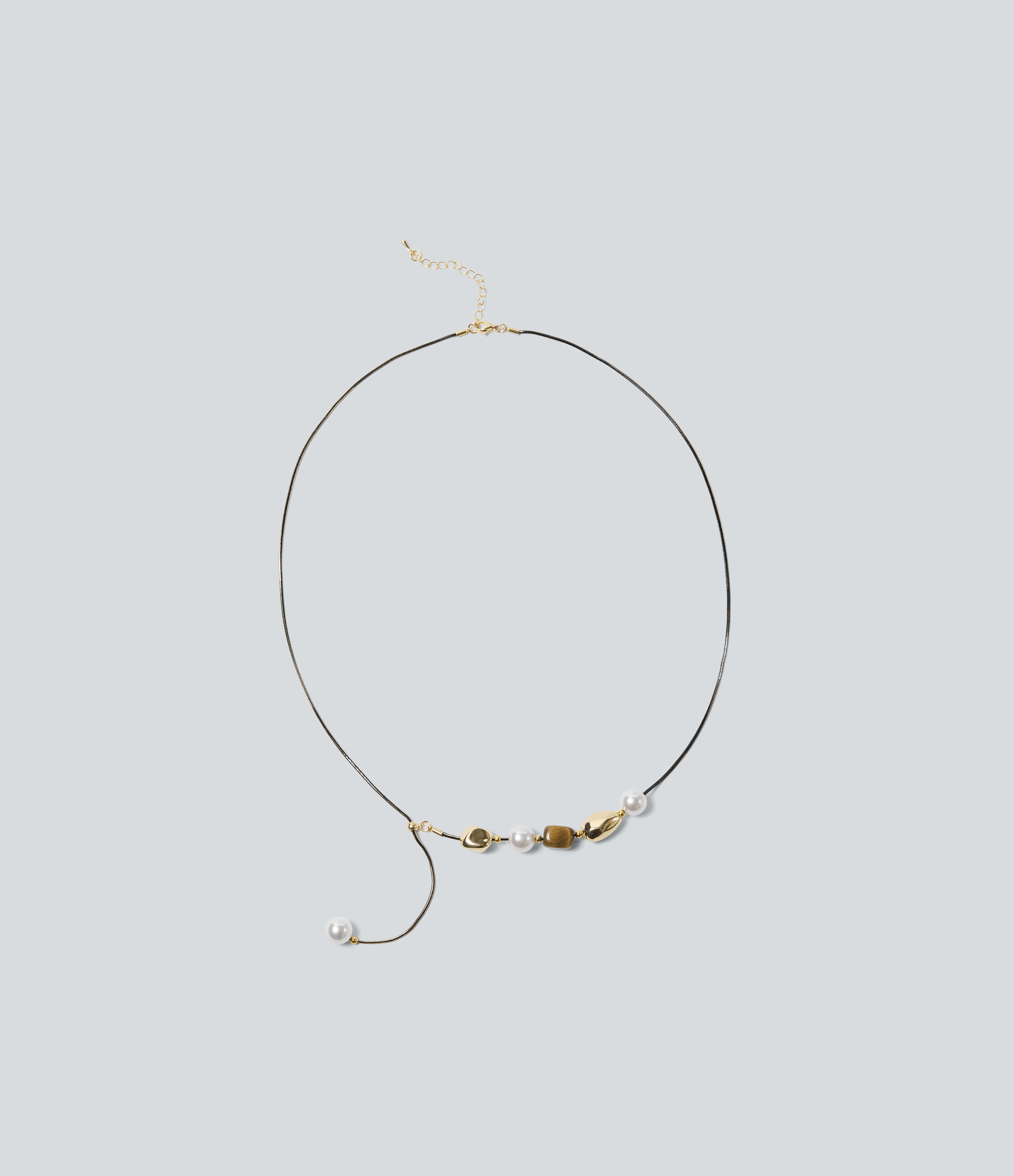 Zinc Alloy Irregular Beaded Necklace