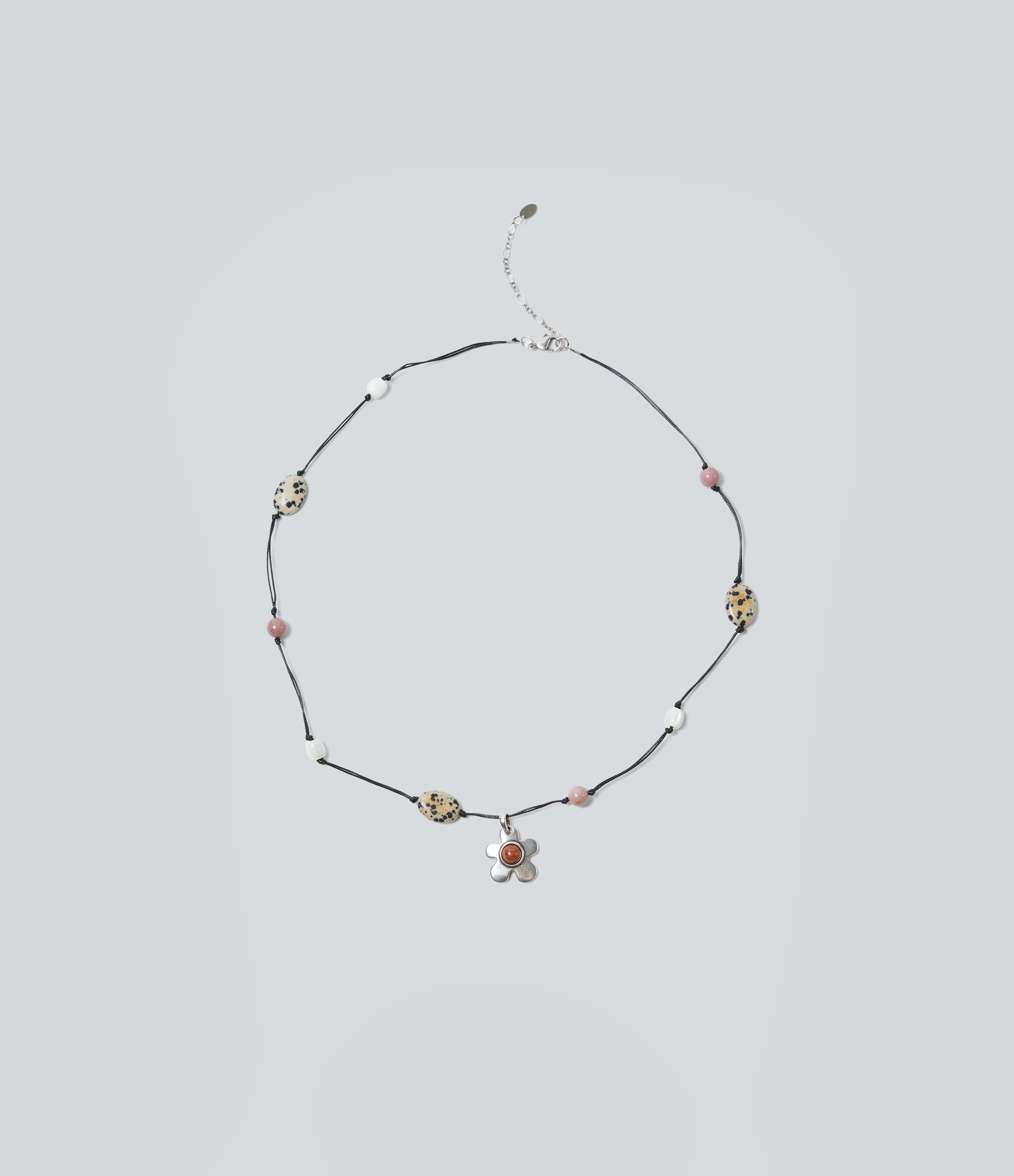 Flower Stone Pendant Vacation Style Necklace