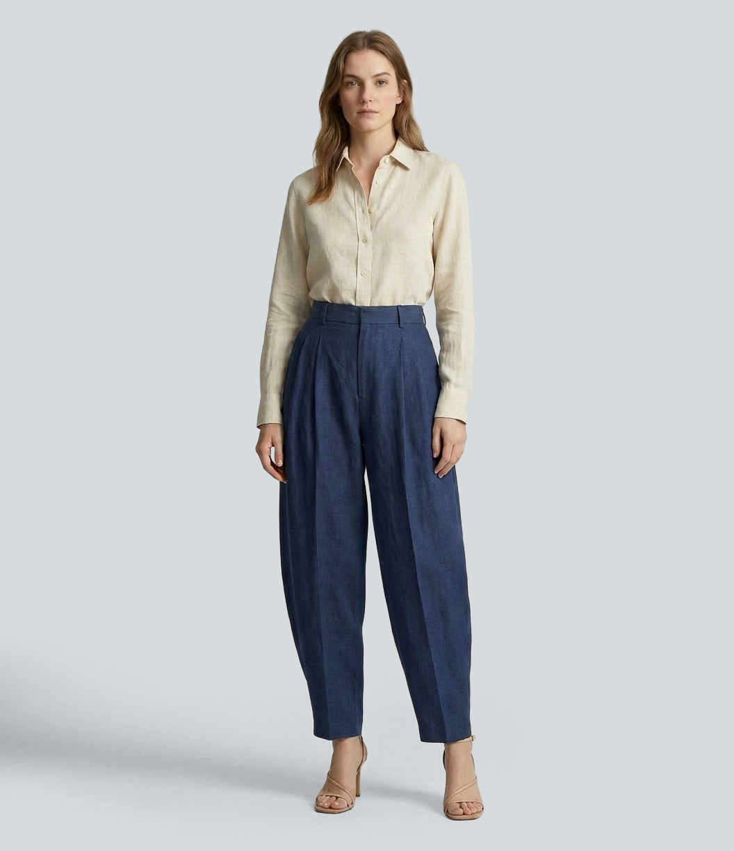 Mid Rise Work Barrel Leg Pants