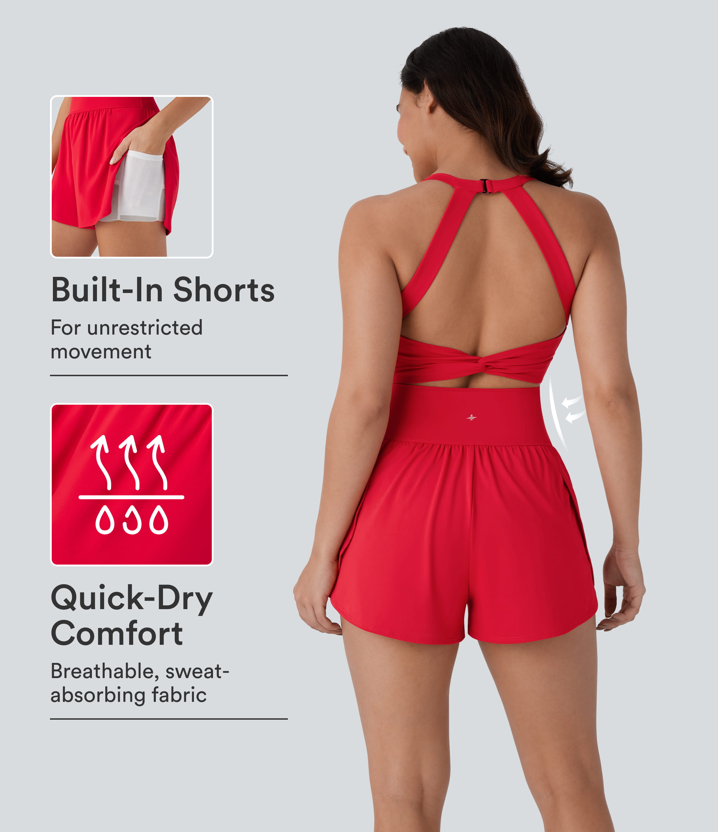 SoftlyZero™ QuickDry  Tummy Control 2-in-1 Pocket Yoga Jumpsuit