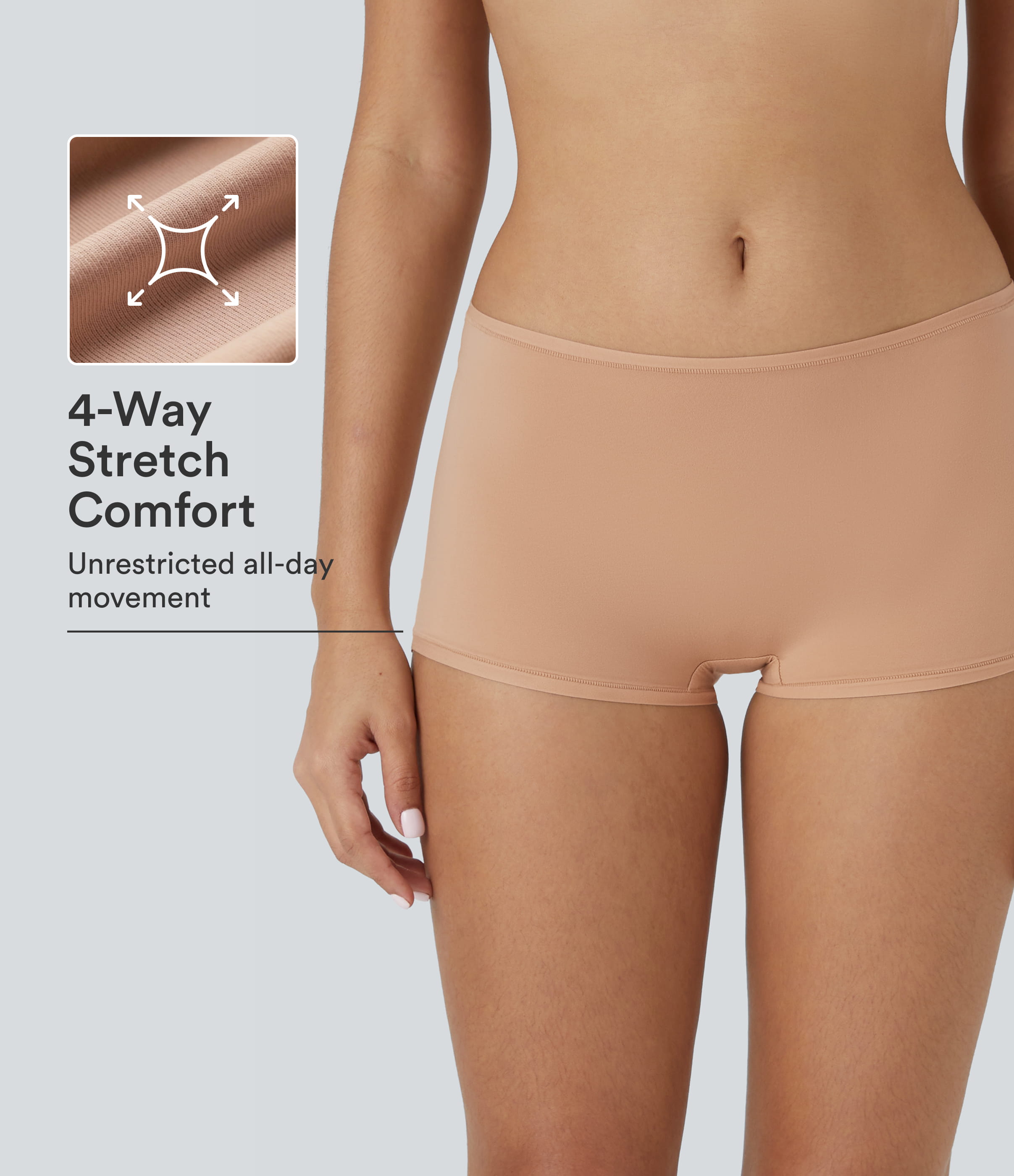 High Stretch  Low Rise Solid Lounge Boy Shorts