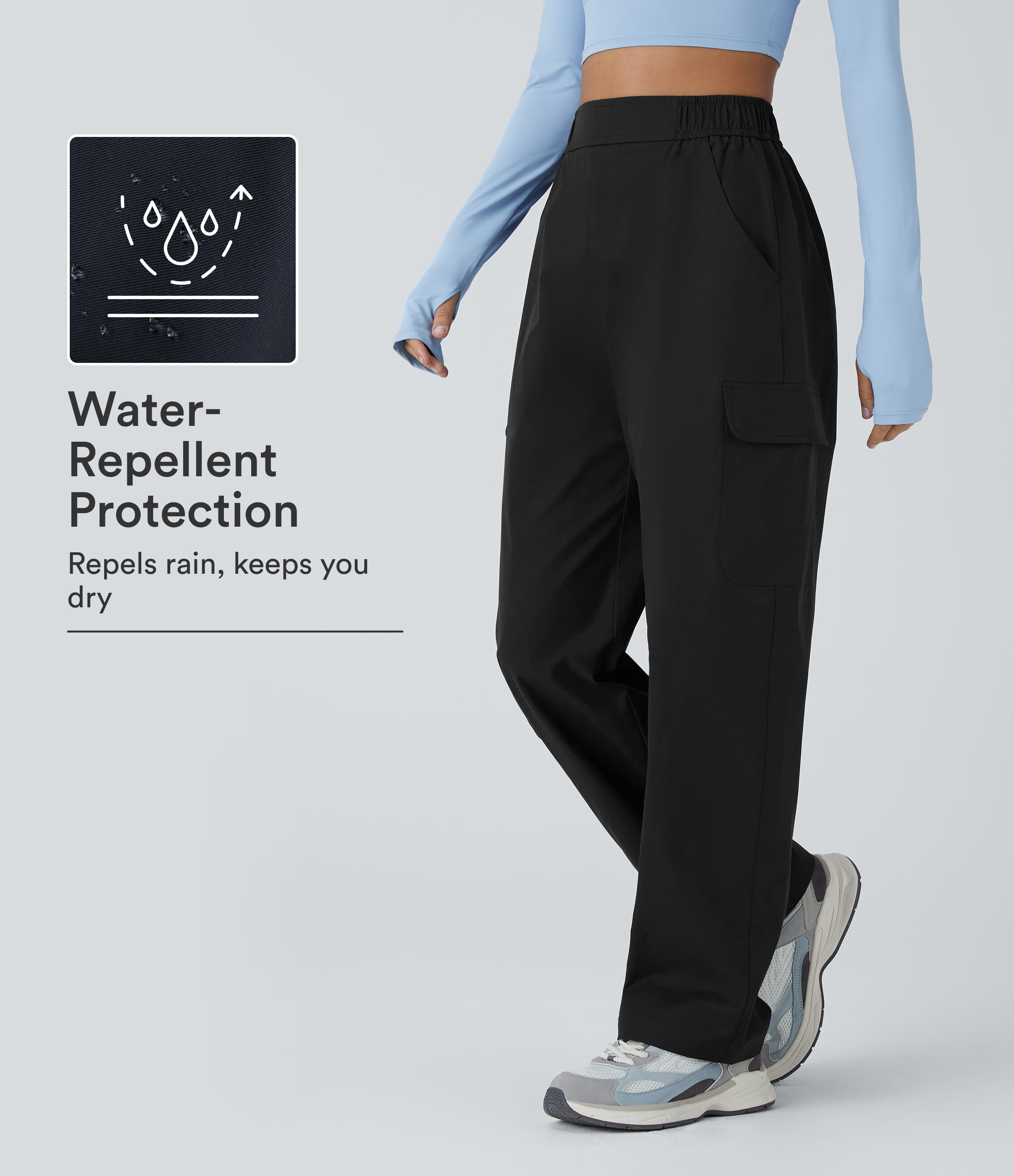 Pantalones cargo de camping con bolsillos de cintura alta, resistentes al agua y al desgaste