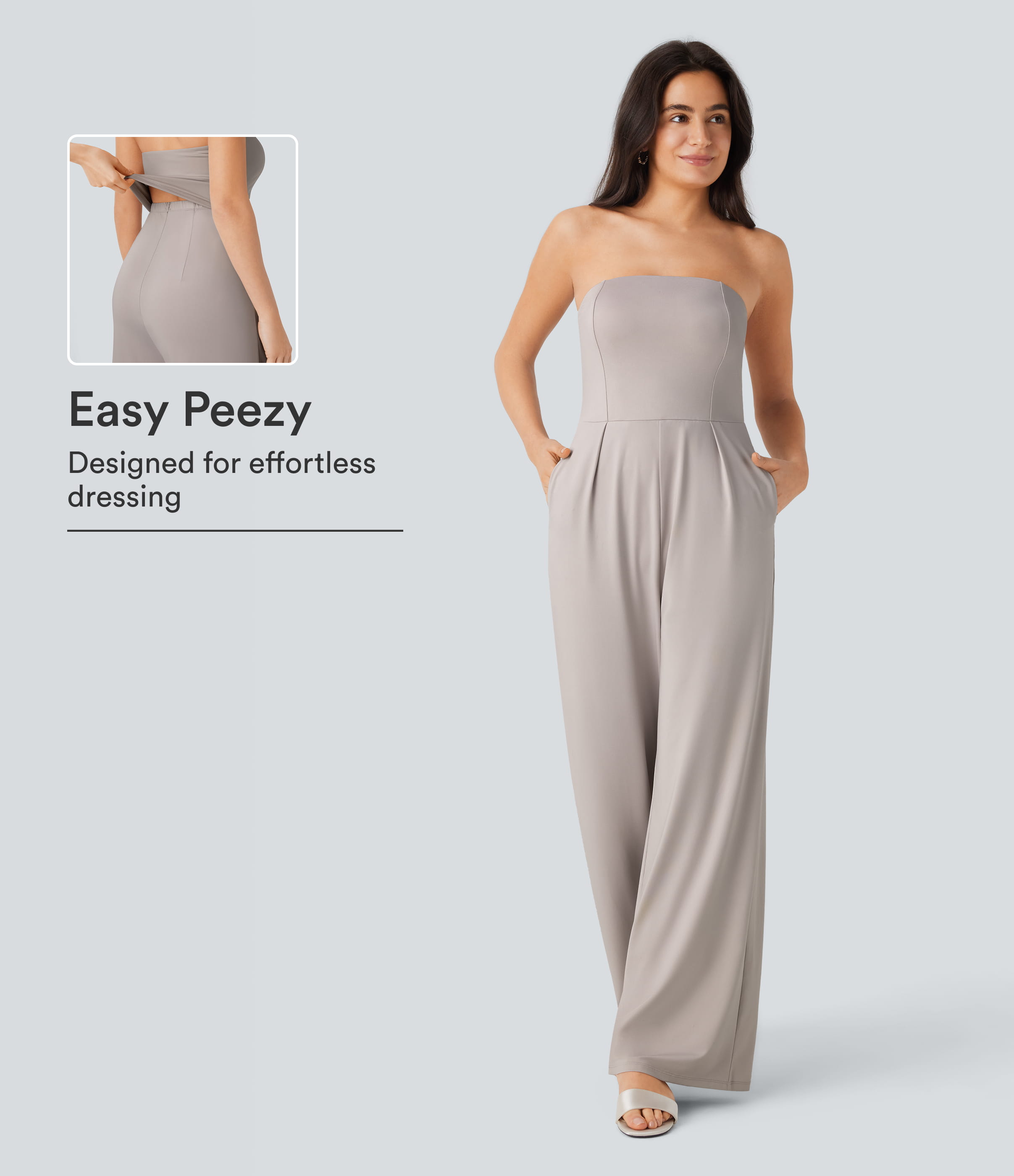Ashes of Roses Tube Pocket Wide Leg Jumpsuit-Easy Peezy / 1