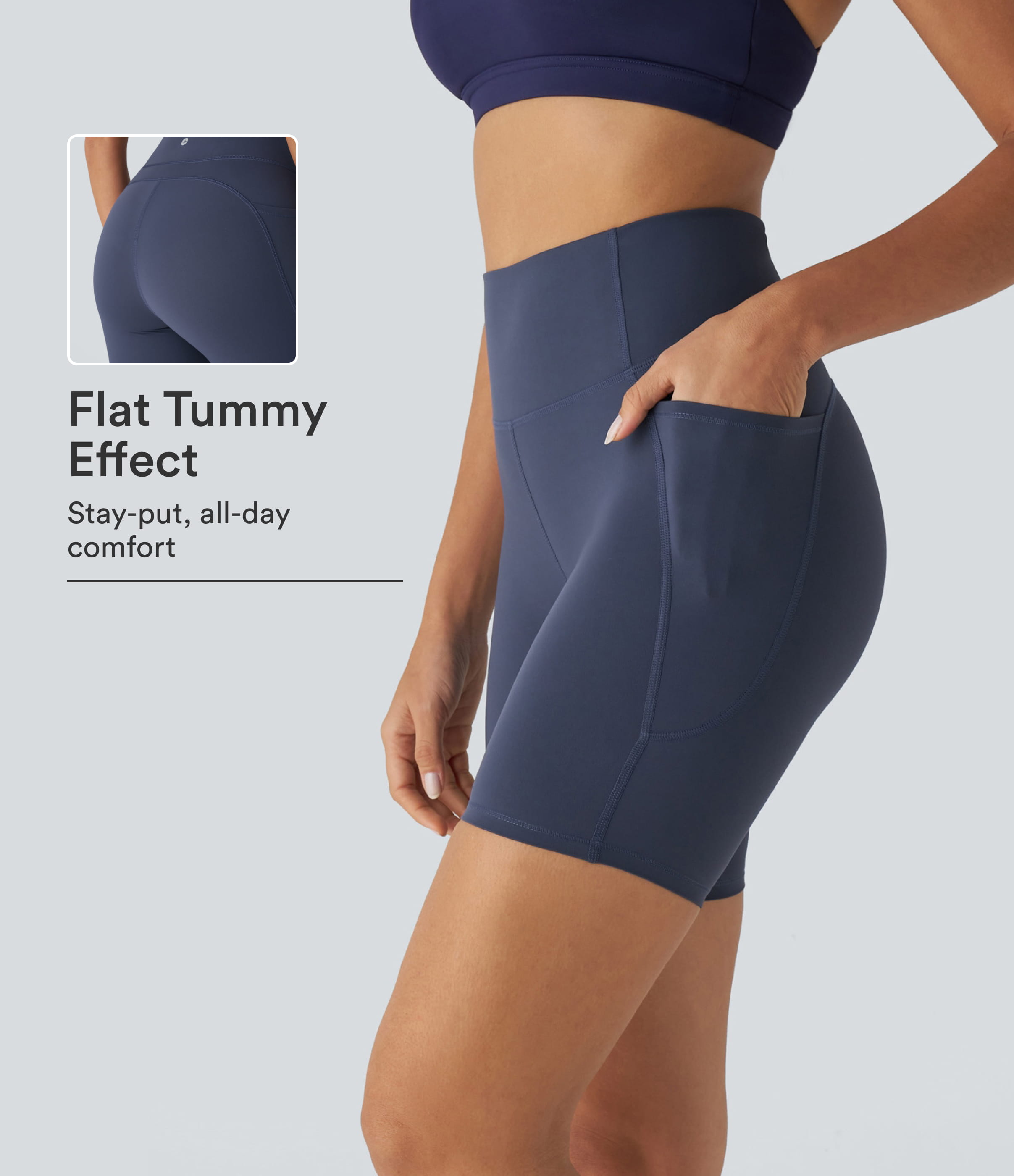 Halara UltraSculpt™ High Waisted Tummy Control Pocket Training Biker Shorts 7''