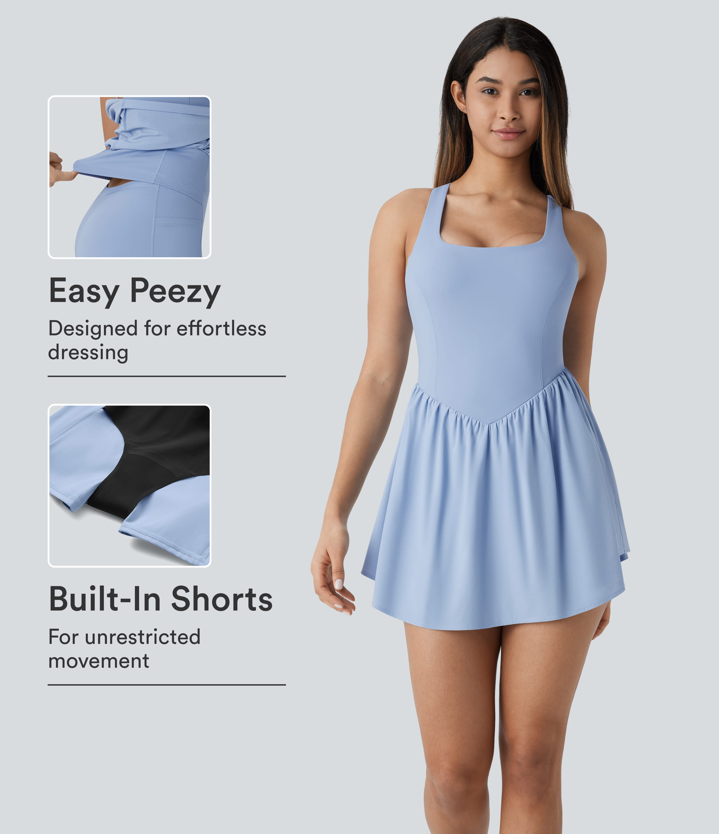 Breezeful™ 2-en-1 Robe Active Mini Poche Séchage Rapide et Fluide pour Pickleball - Édition Facile et Protection contre les Fuites