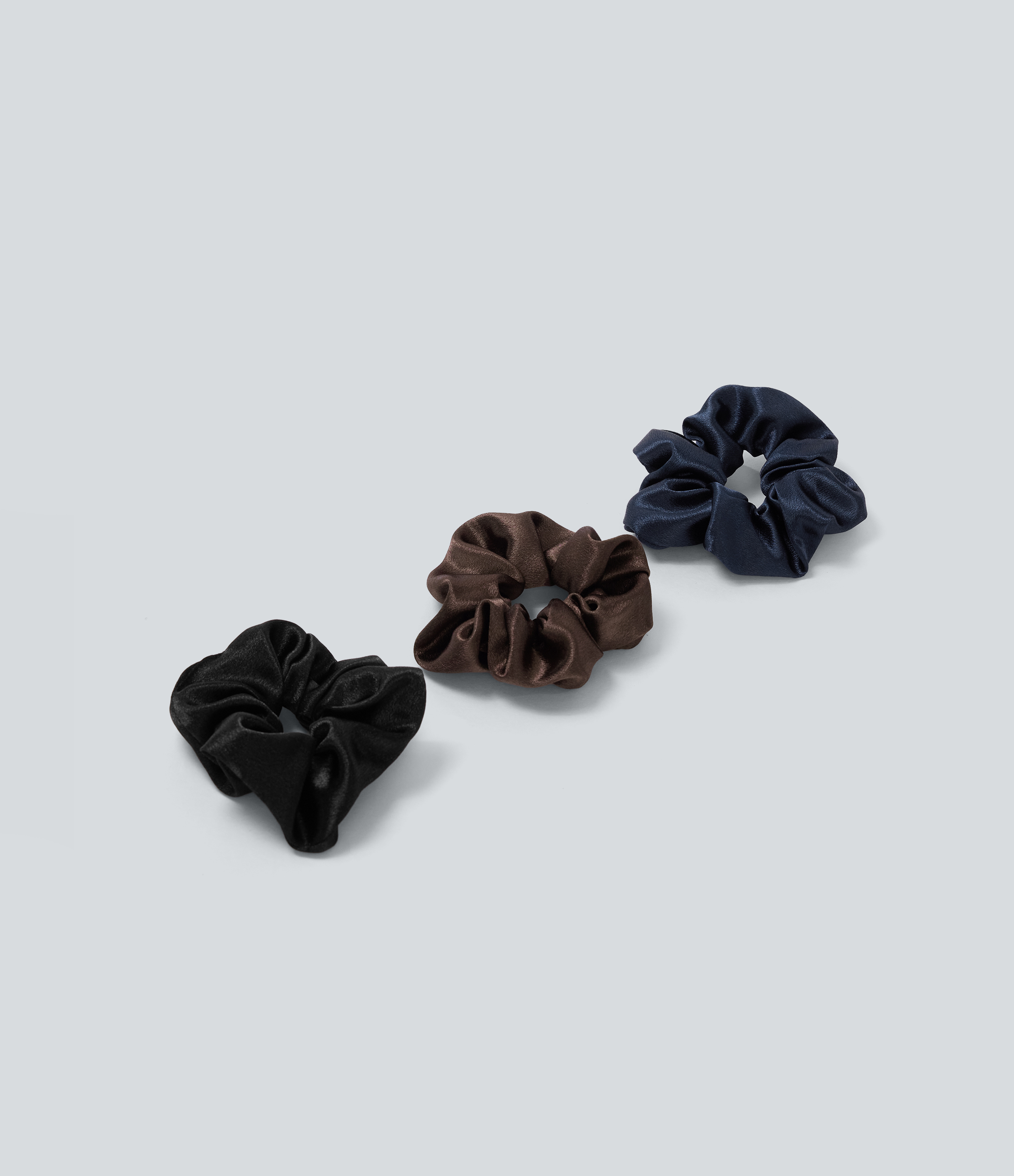 3 Pcs Plain Satin Scrunchies