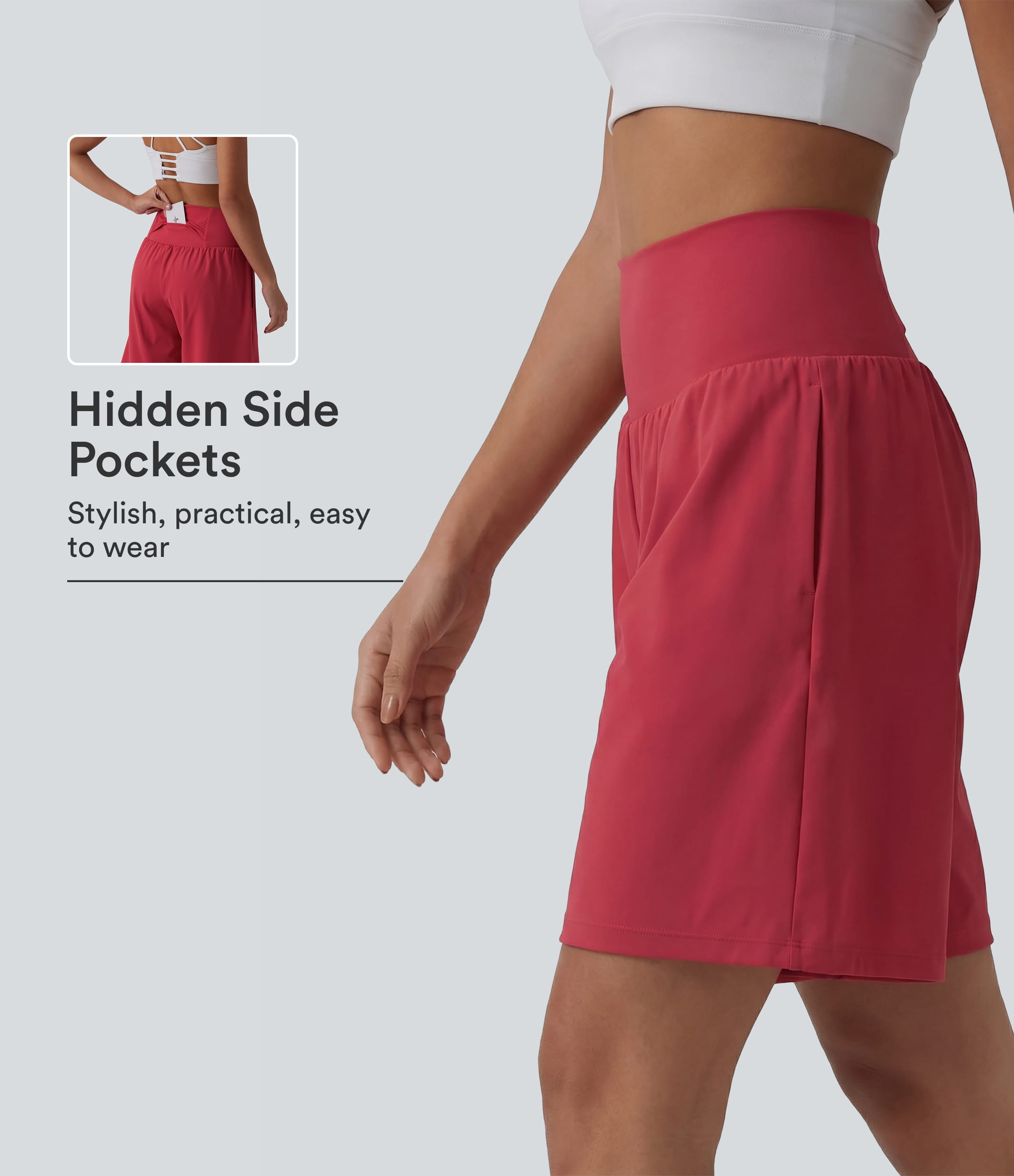 Short de yoga SoftlyZero™ Airy taille très haute 2 en 1, effet frais au toucher, 9 pouces, avec poches