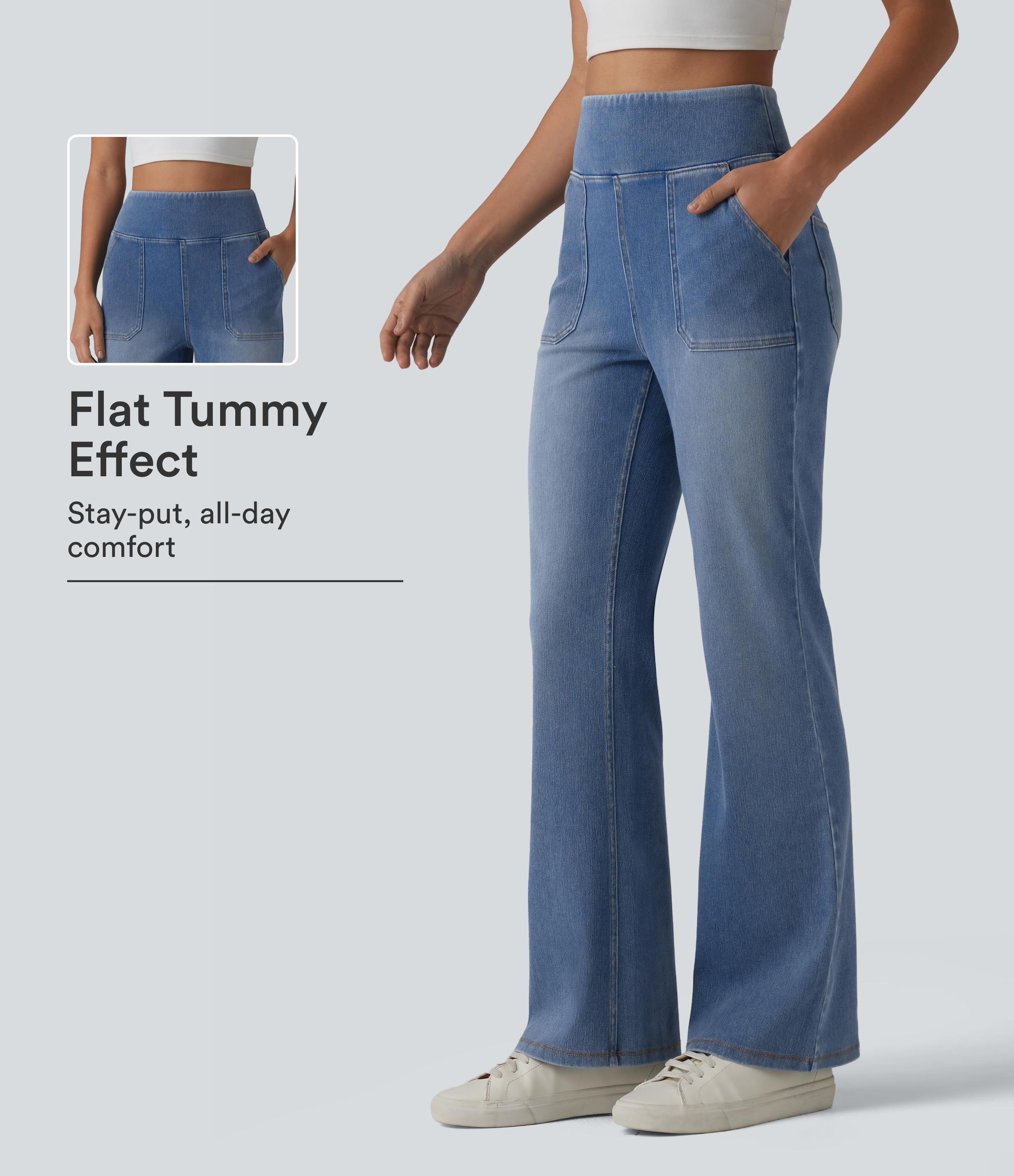 Halara Flex™ High Waisted Tummy Control Bootcut Casual Jeans with Pockets