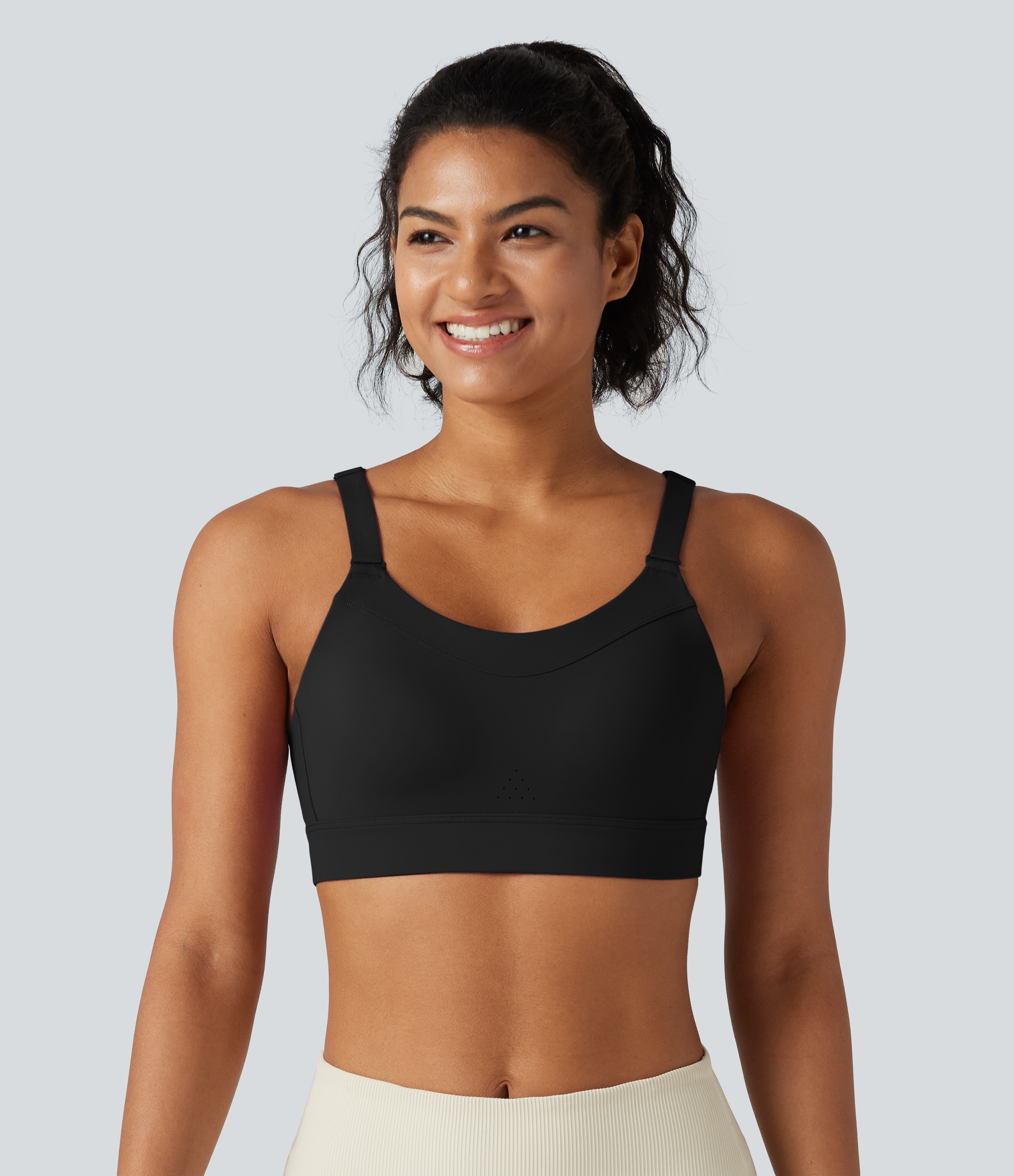 Halara Medium Support Molded Spacer Training Sports Bra  - Black - XL push up bra strapless bra backless bra sticky bra wireless bra