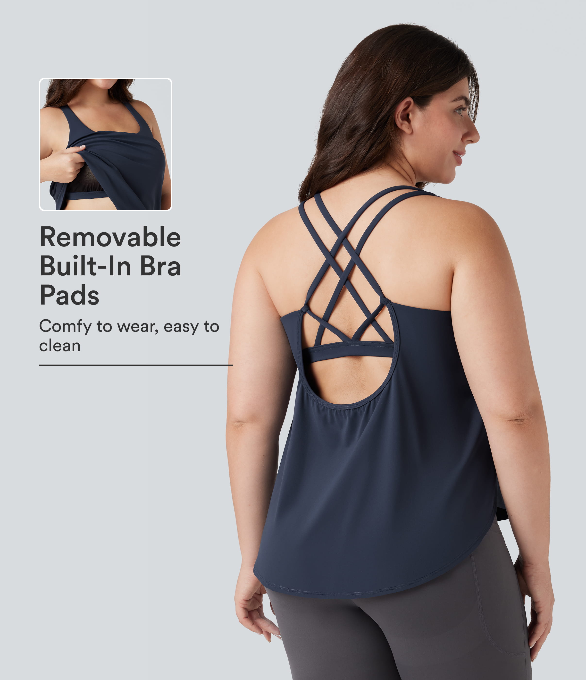 Plus Size Halara UltraSculpt™ Round Neck Curved Hem Running Tank Top