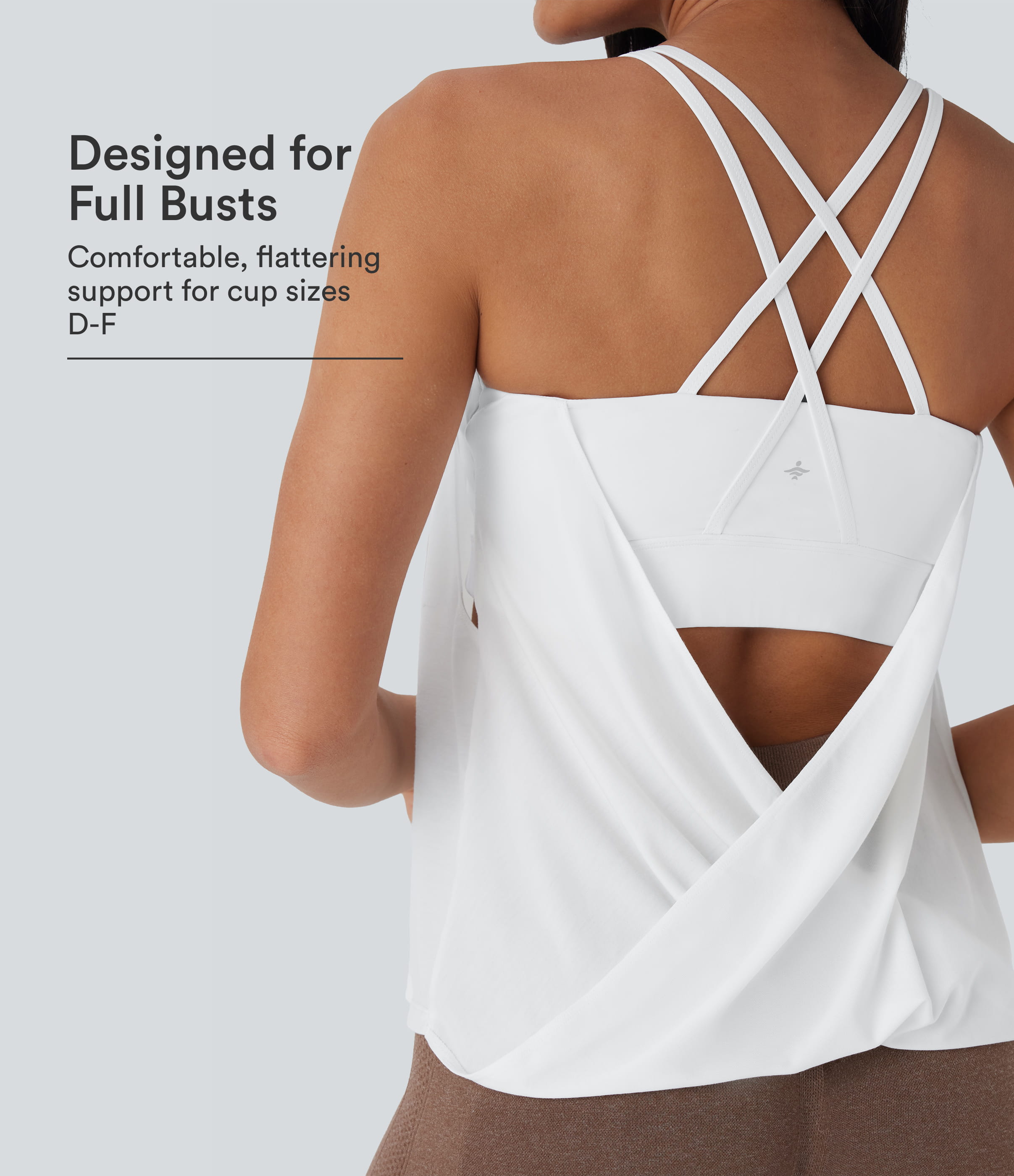 Top Cami de Yoga de Secado Rápido con Dobles Tirantes Copas D-F