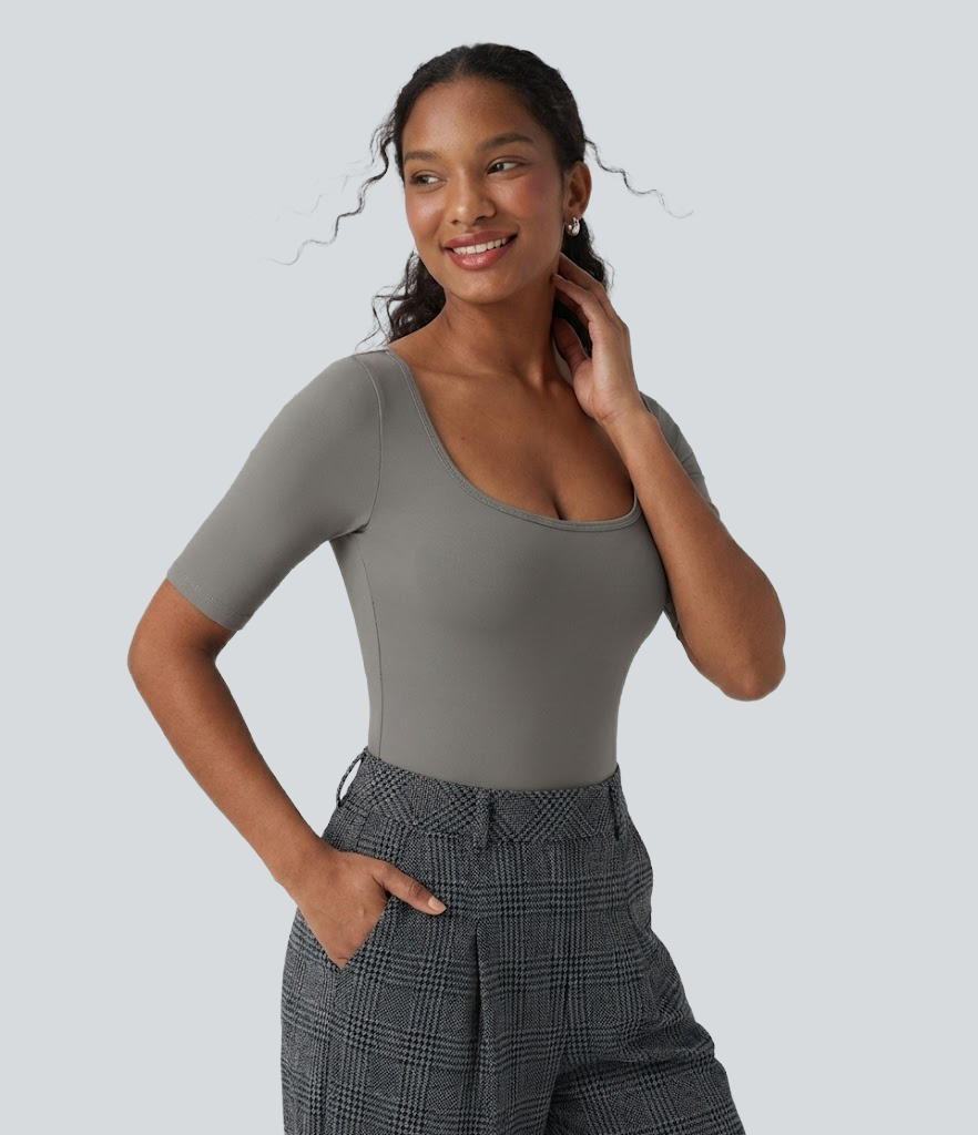 SoftlyZero™ Airy Scoop Neck Short Sleeve Cool Touch Work T-Shirt