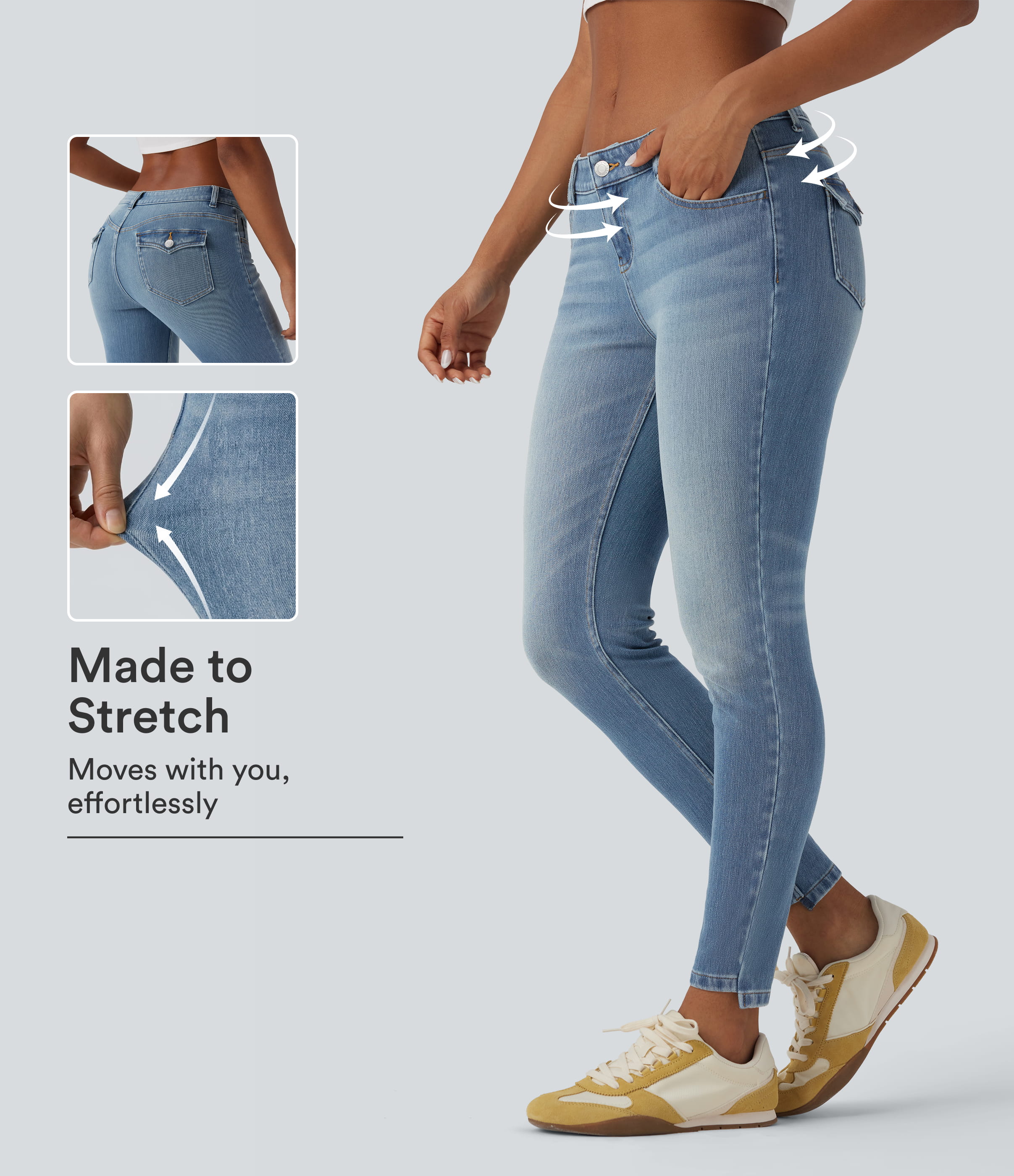 Halara Flex™ Low Rise Casual Skinny Jeans with Pockets