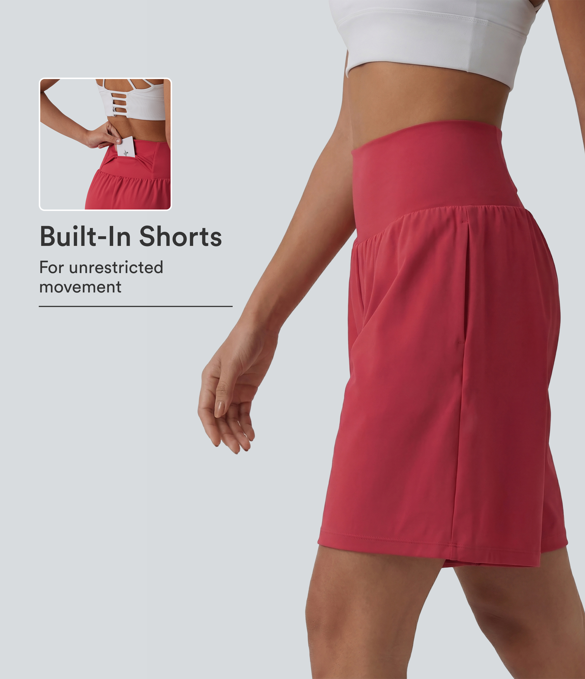 SoftlyZero™ Airy Super High Waisted 2-in-1 Cool Touch Yoga Shorts 9" with Pockets