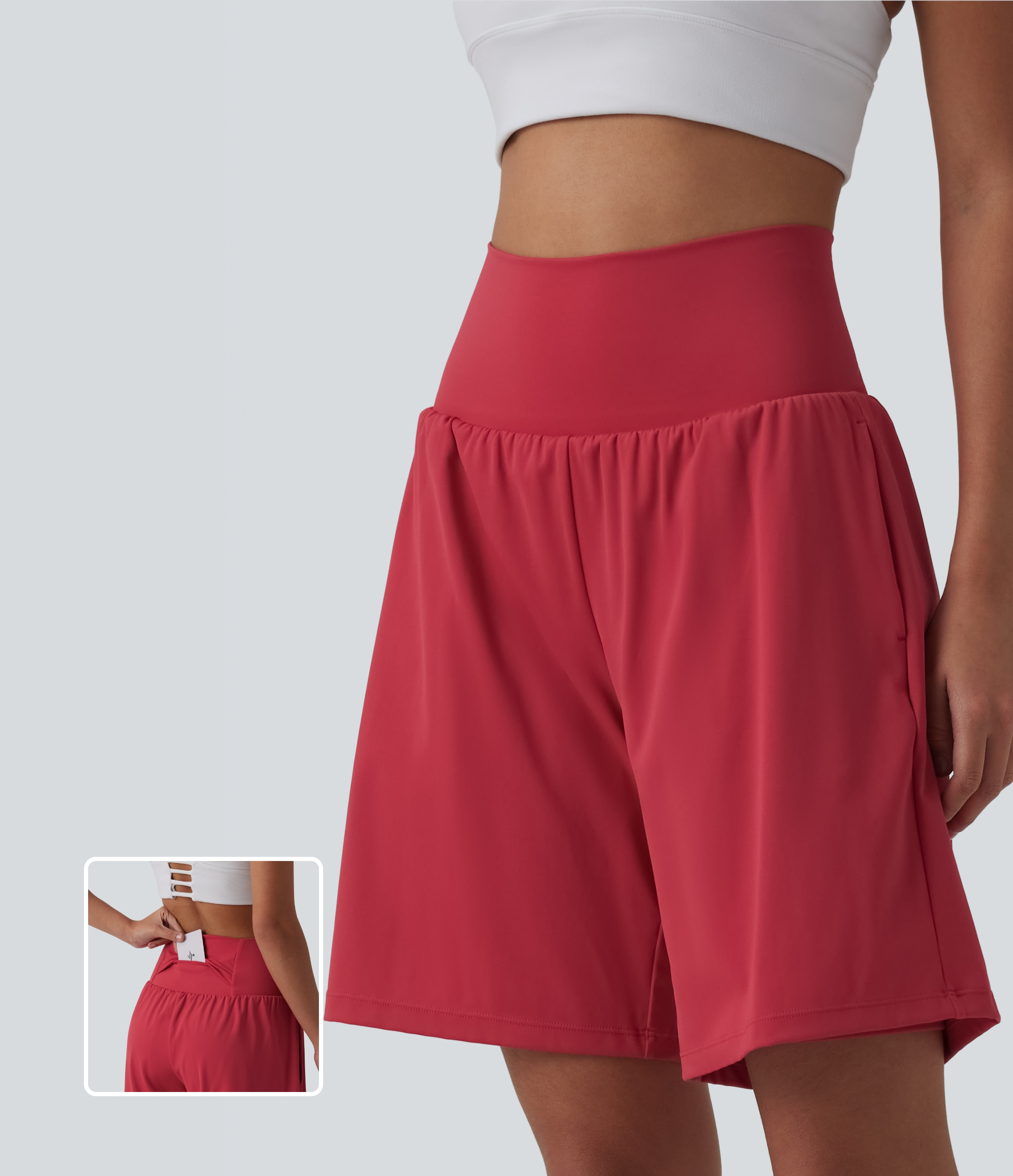 SoftlyZero™ Airy Super High Waisted 2-in-1 Cool Touch Yoga Shorts 9" with Pockets