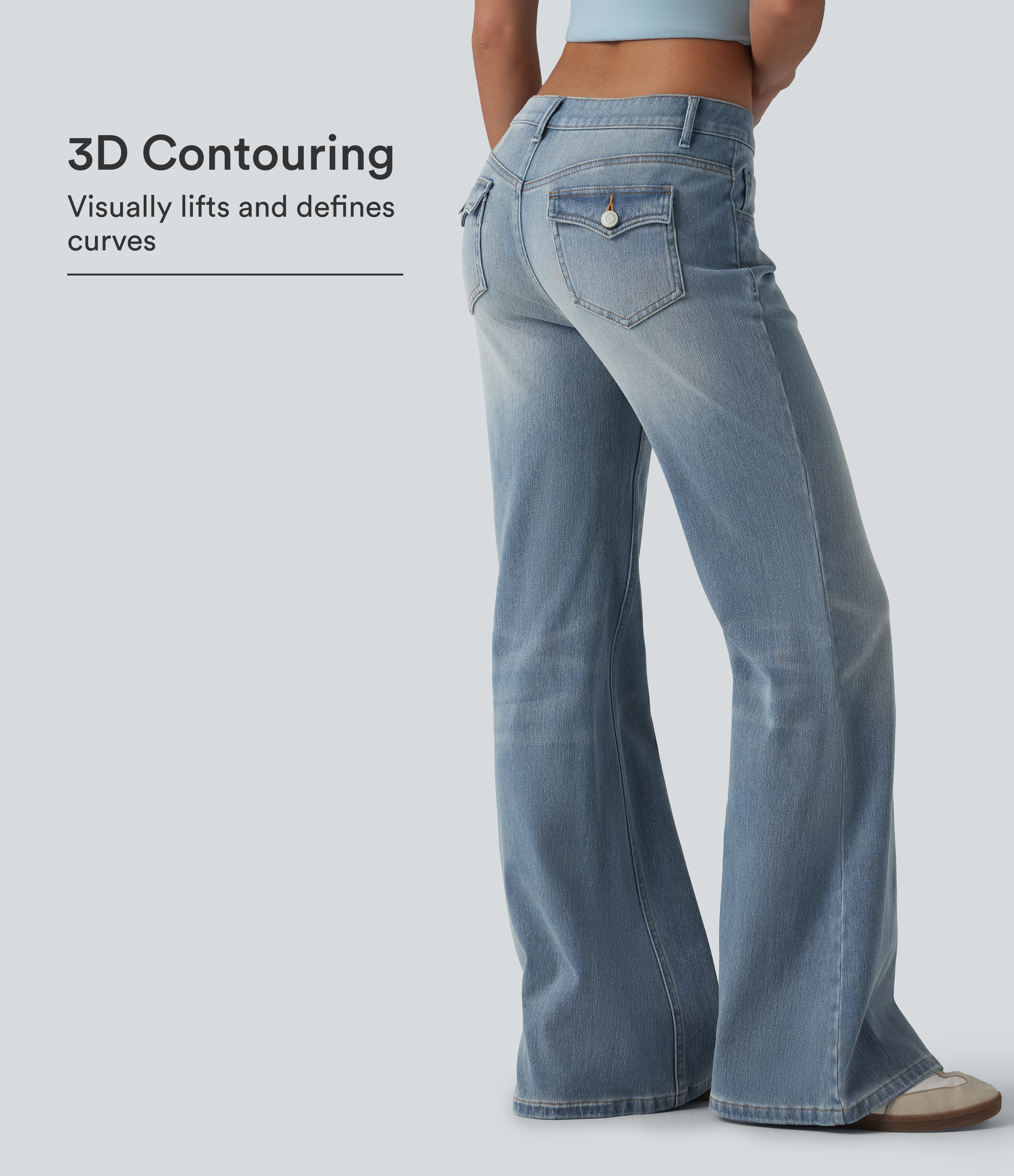 Halara Flex™ Low Rise Flare Casual Jeans with Pockets