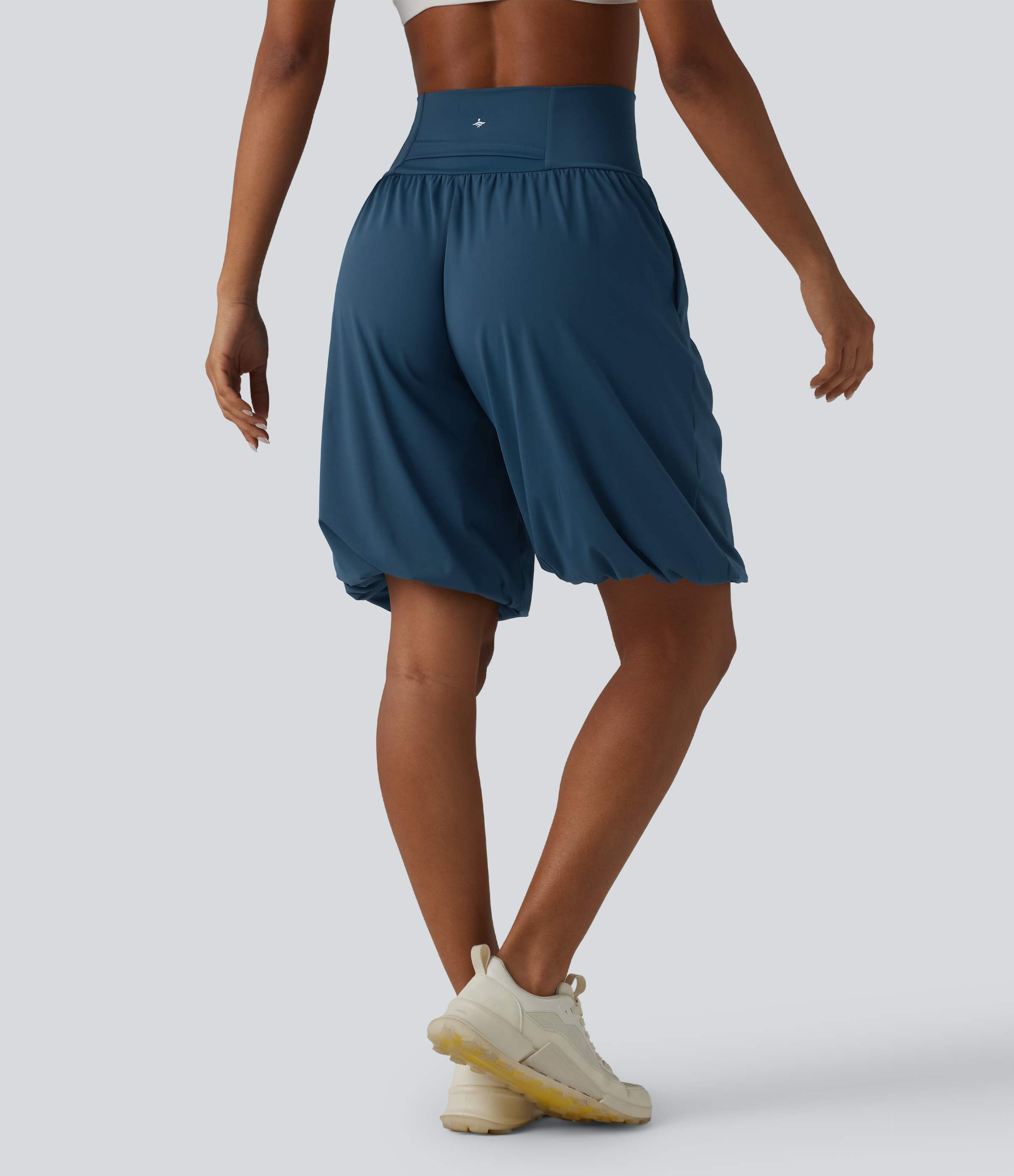 Majolica Blue SoftlyZero™ Airy Super High Waisted InstantCool Yoga Balloon Shorts with Pockets / 2