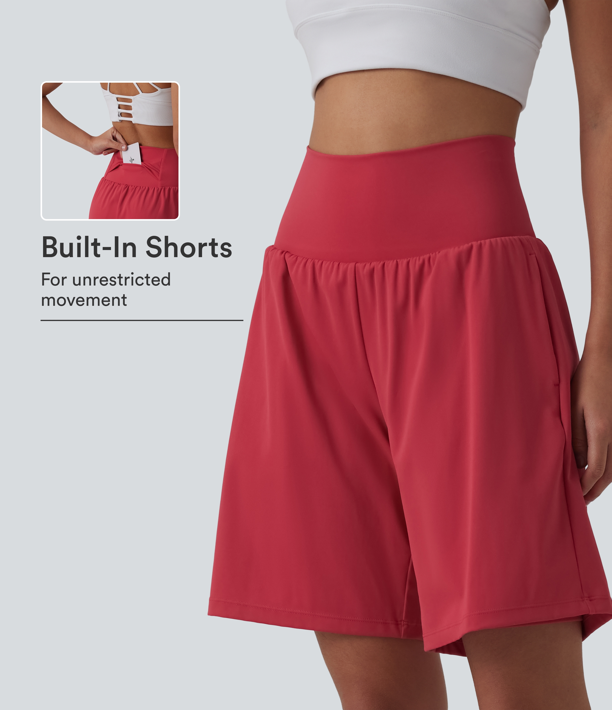 SoftlyZero™ Airy Super High Waisted 2-in-1 Cool Touch Yoga Shorts 9" with Pockets