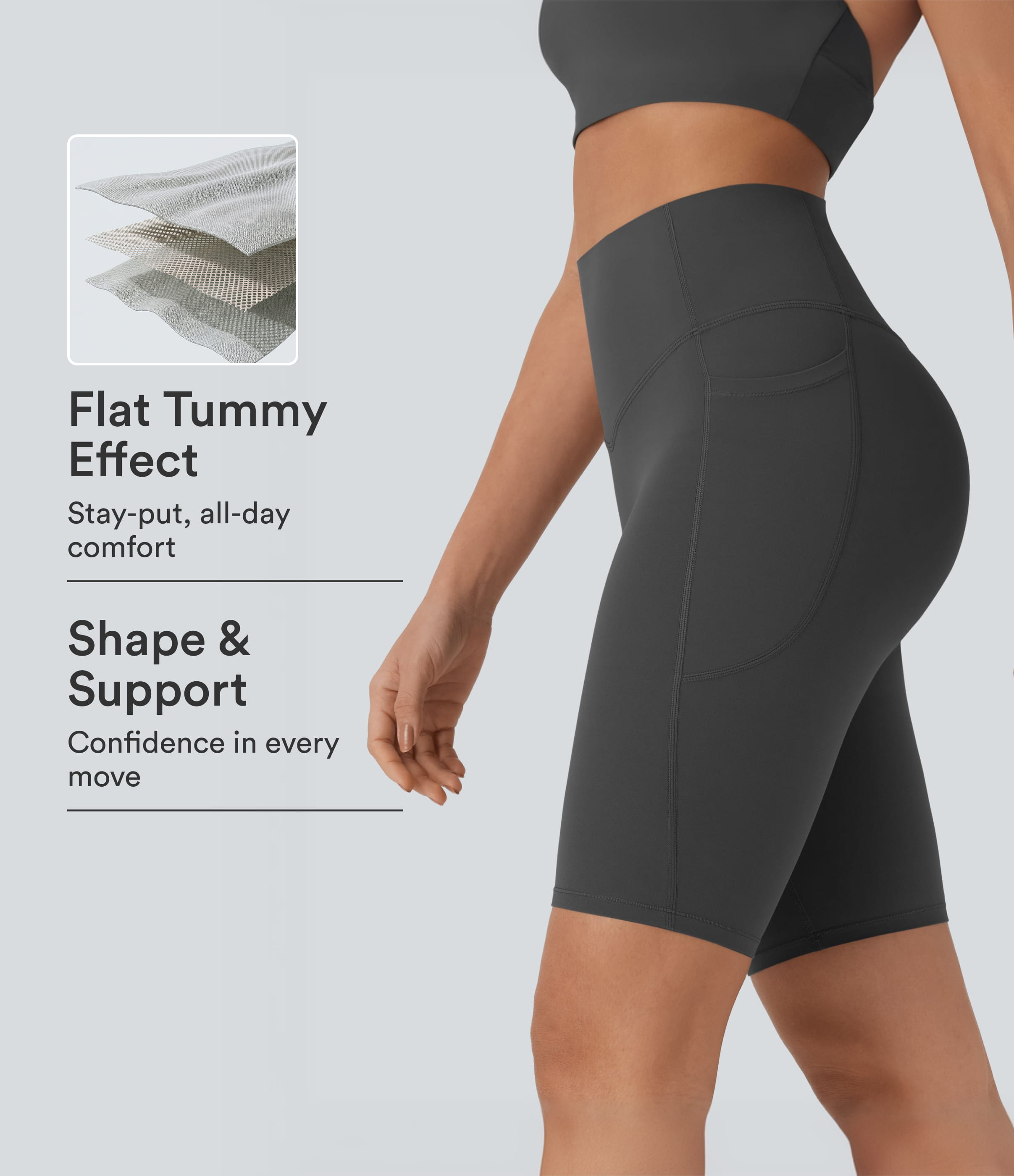 Halara UltraSculpt™ High Waisted Tummy Control Pocket Shaping Training Biker Shorts 9''