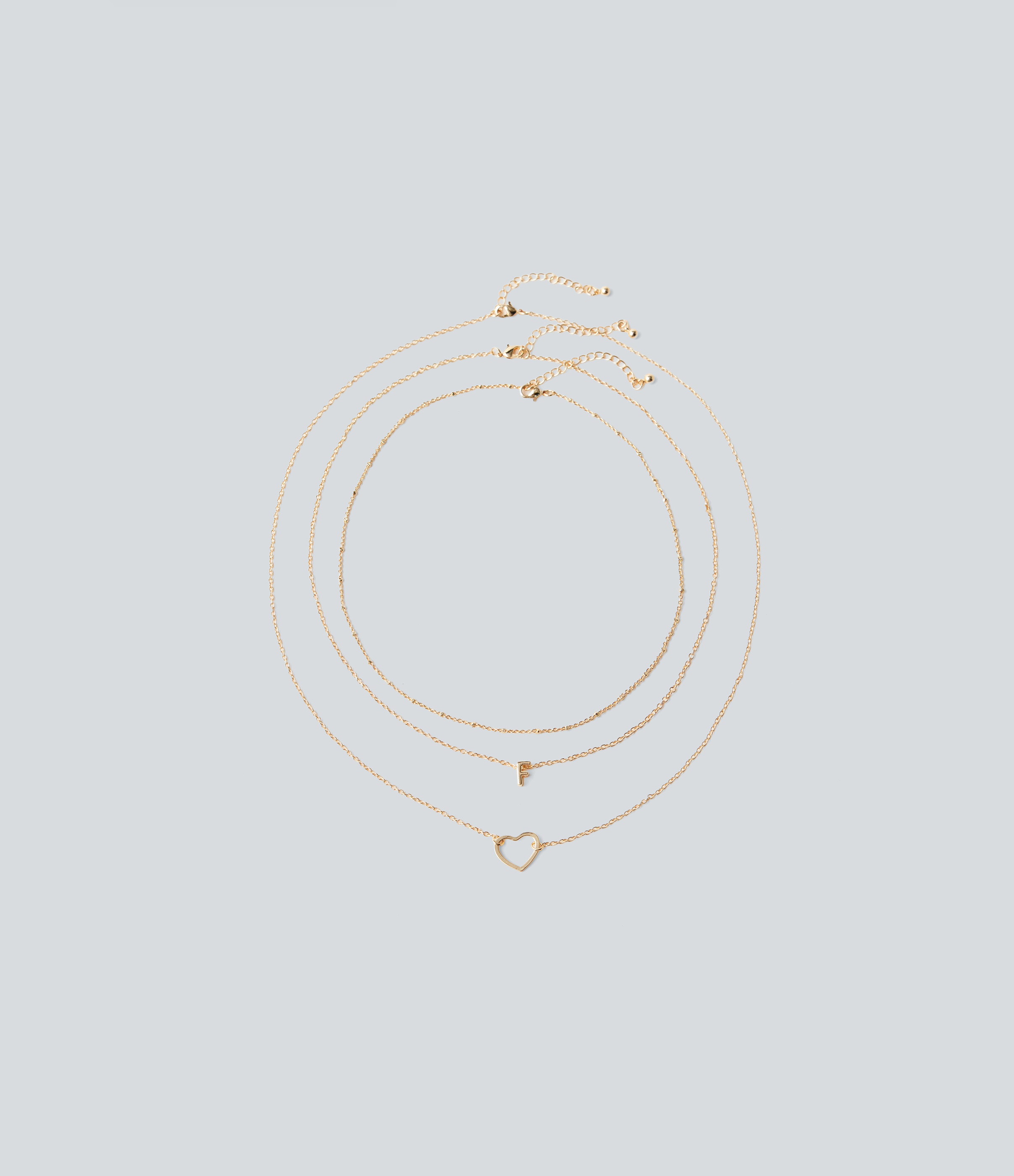 Heart-Shaped Letter Necklace Set
