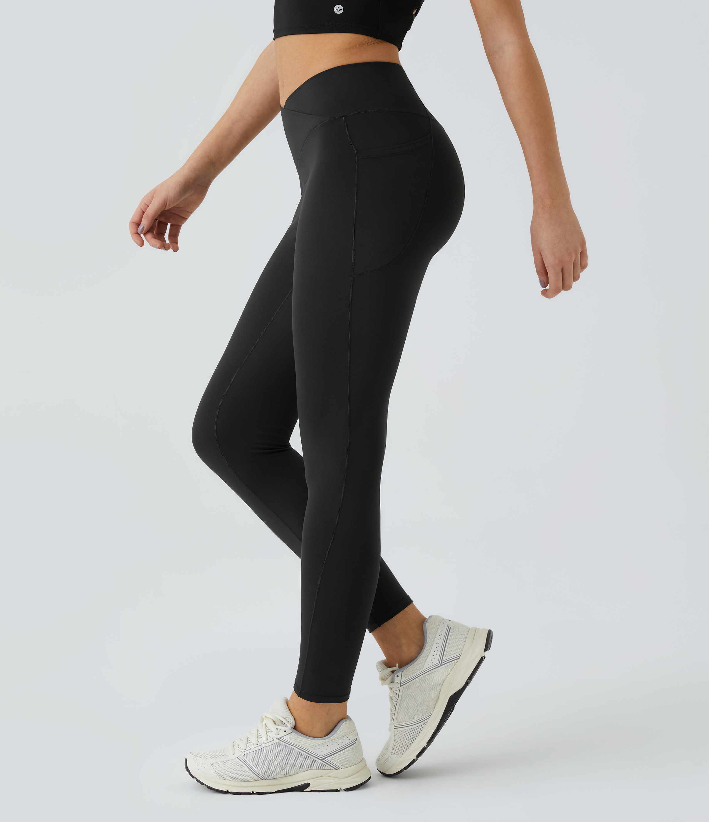 Patitoff™ 2.0 Pet Hair Resistant High Waisted Crossover Side Pocket Yoga Leggings