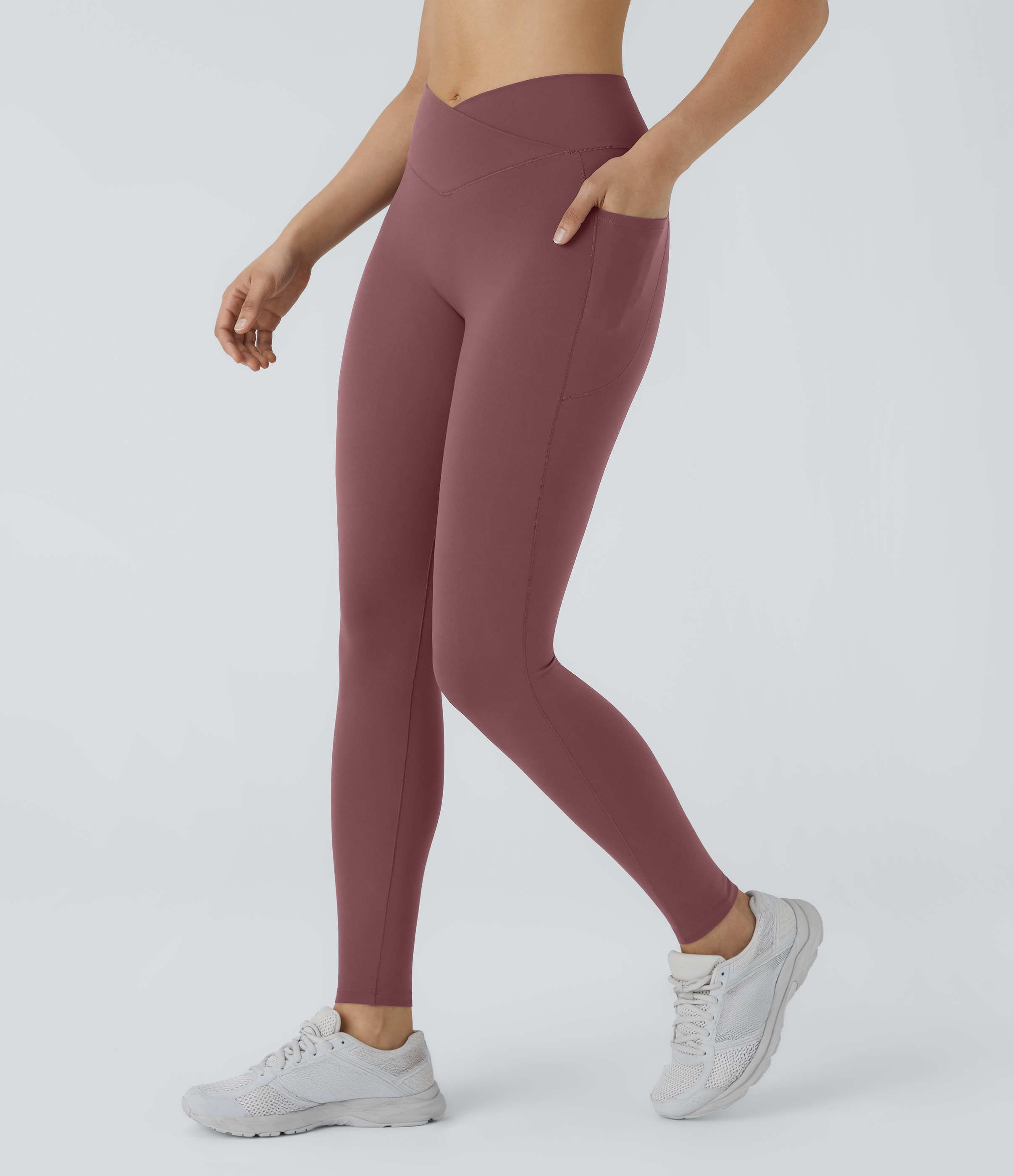 Patitoff™ 2.0 Pet Hair Resistant High Waisted Crossover Side Pocket Yoga Leggings