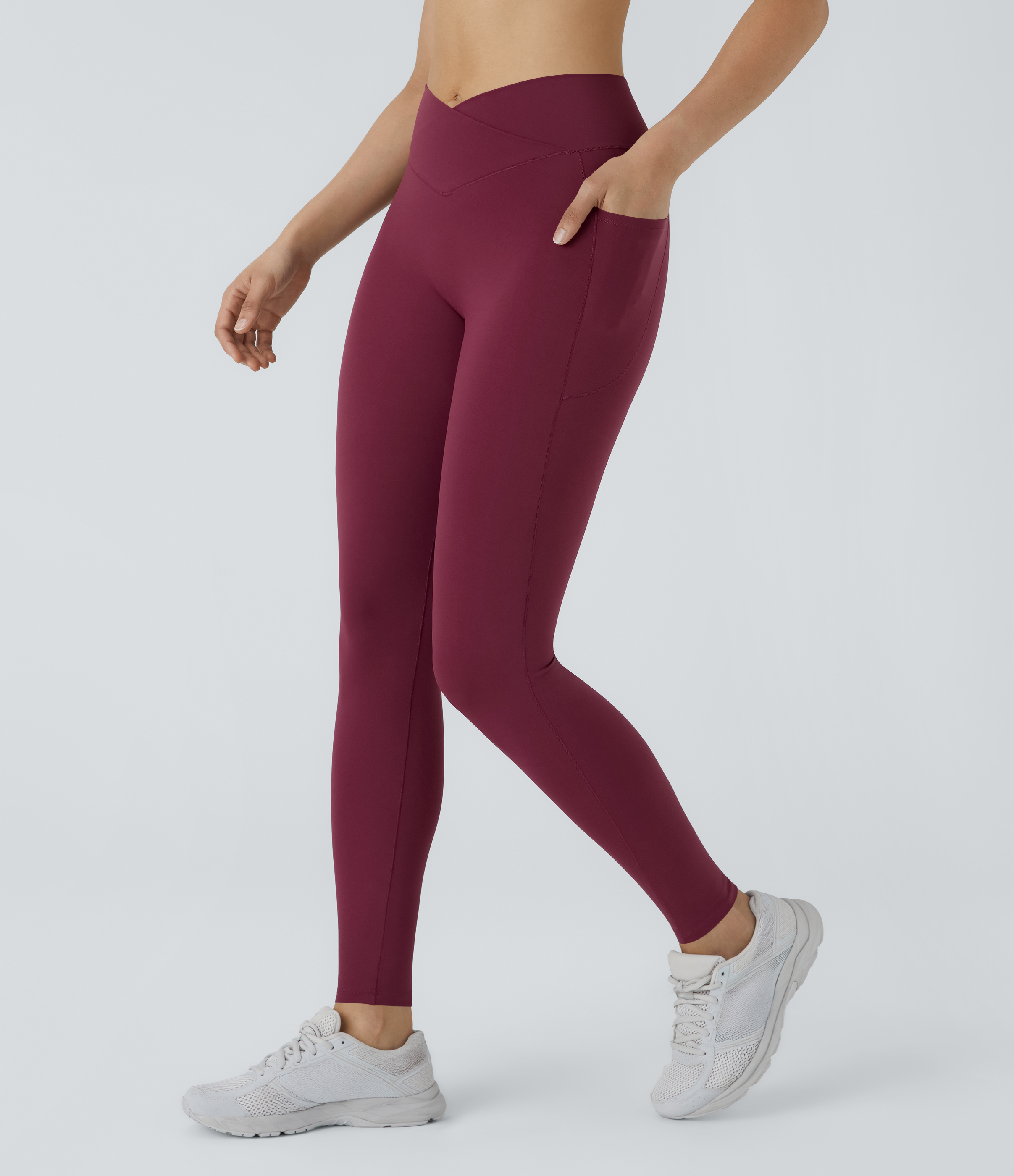 Patitoff™ 2.0 Pet Hair Resistant High Waisted Crossover Side Pocket Yoga Leggings