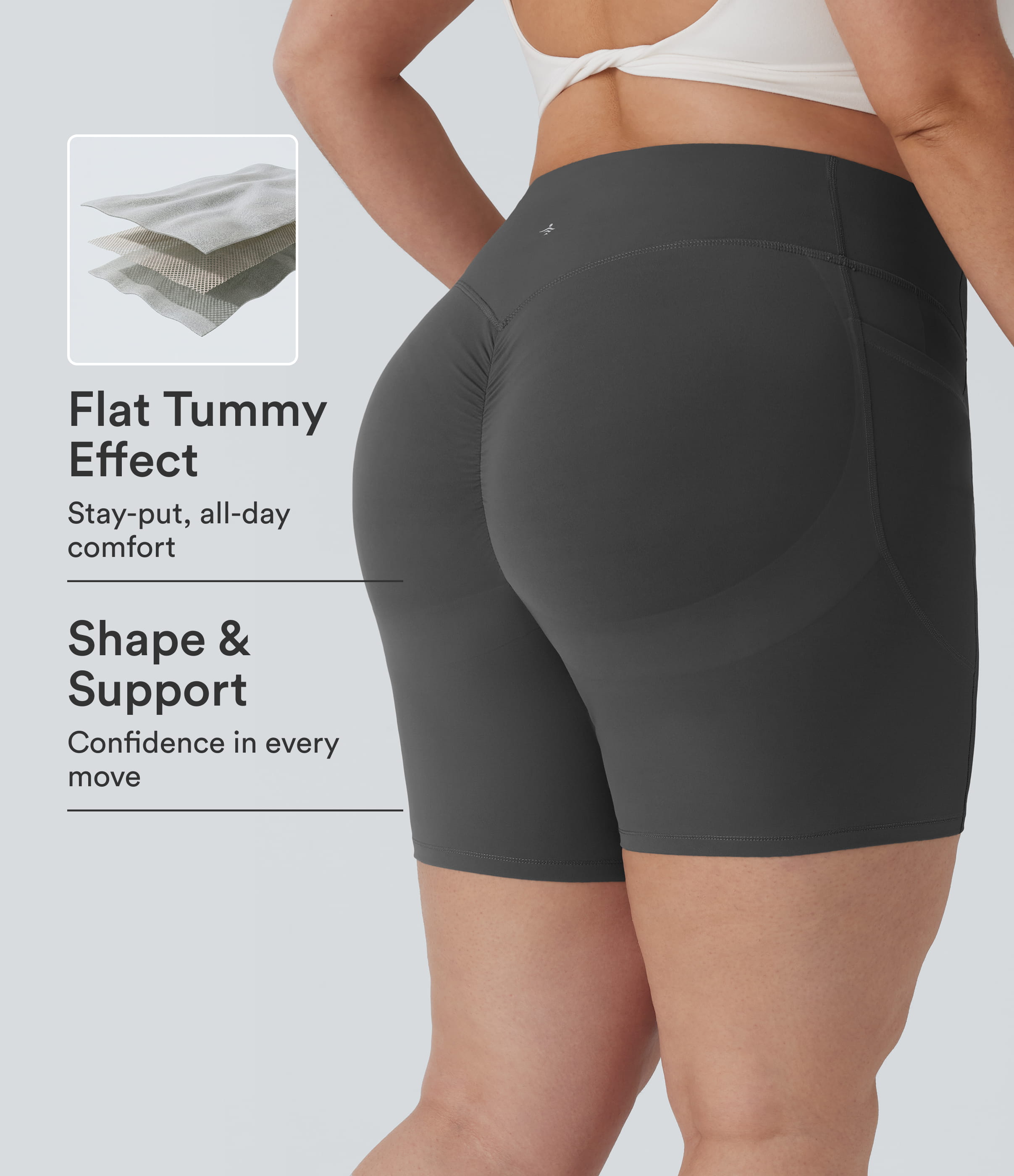 Plus Size Halara UltraSculpt™ High Waisted Scrunch Butt Lifting Tummy Control Shaping Training Biker Shorts 7'' with Pockets