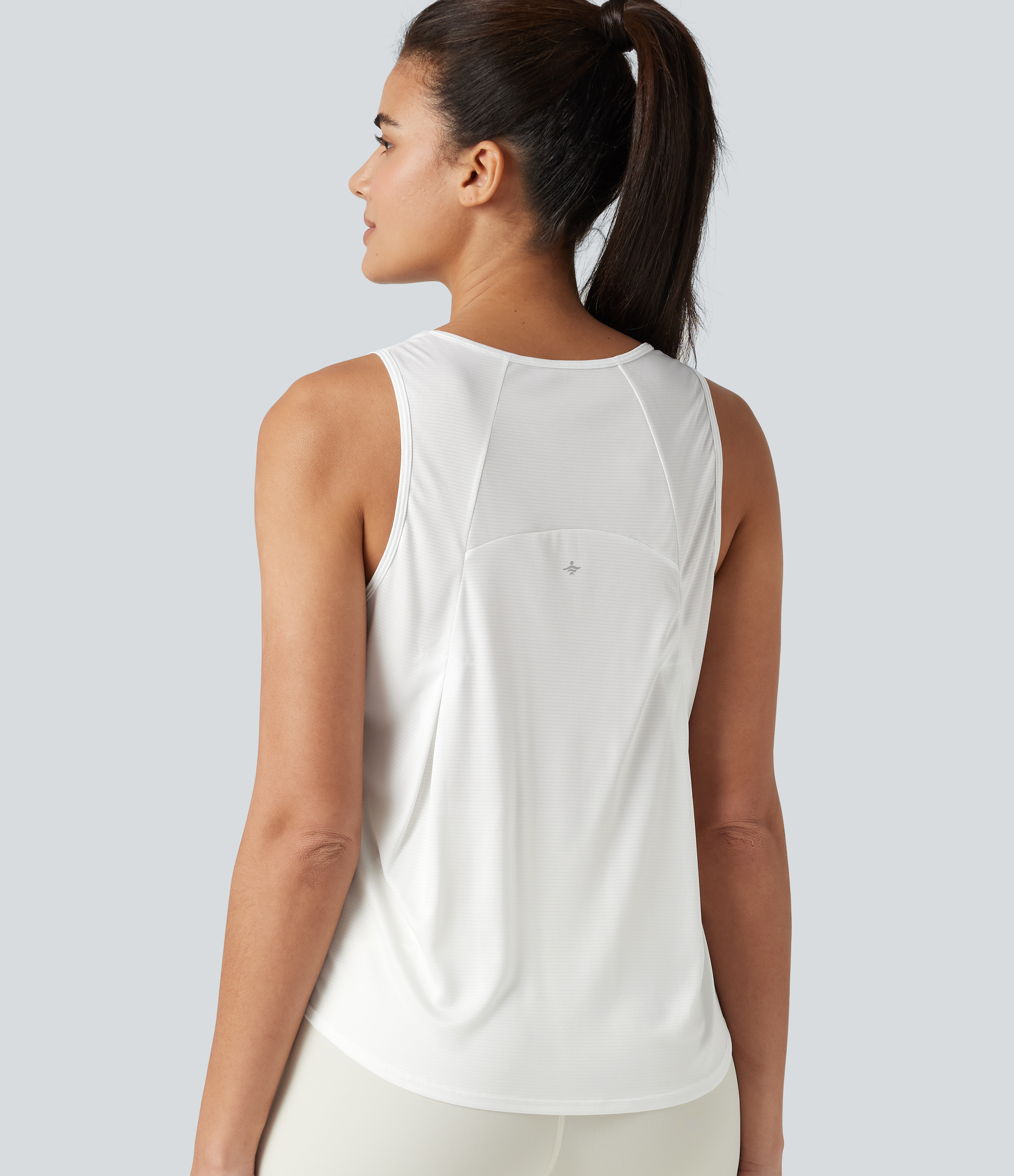 Round Neck Curved Hem Running Tank Top