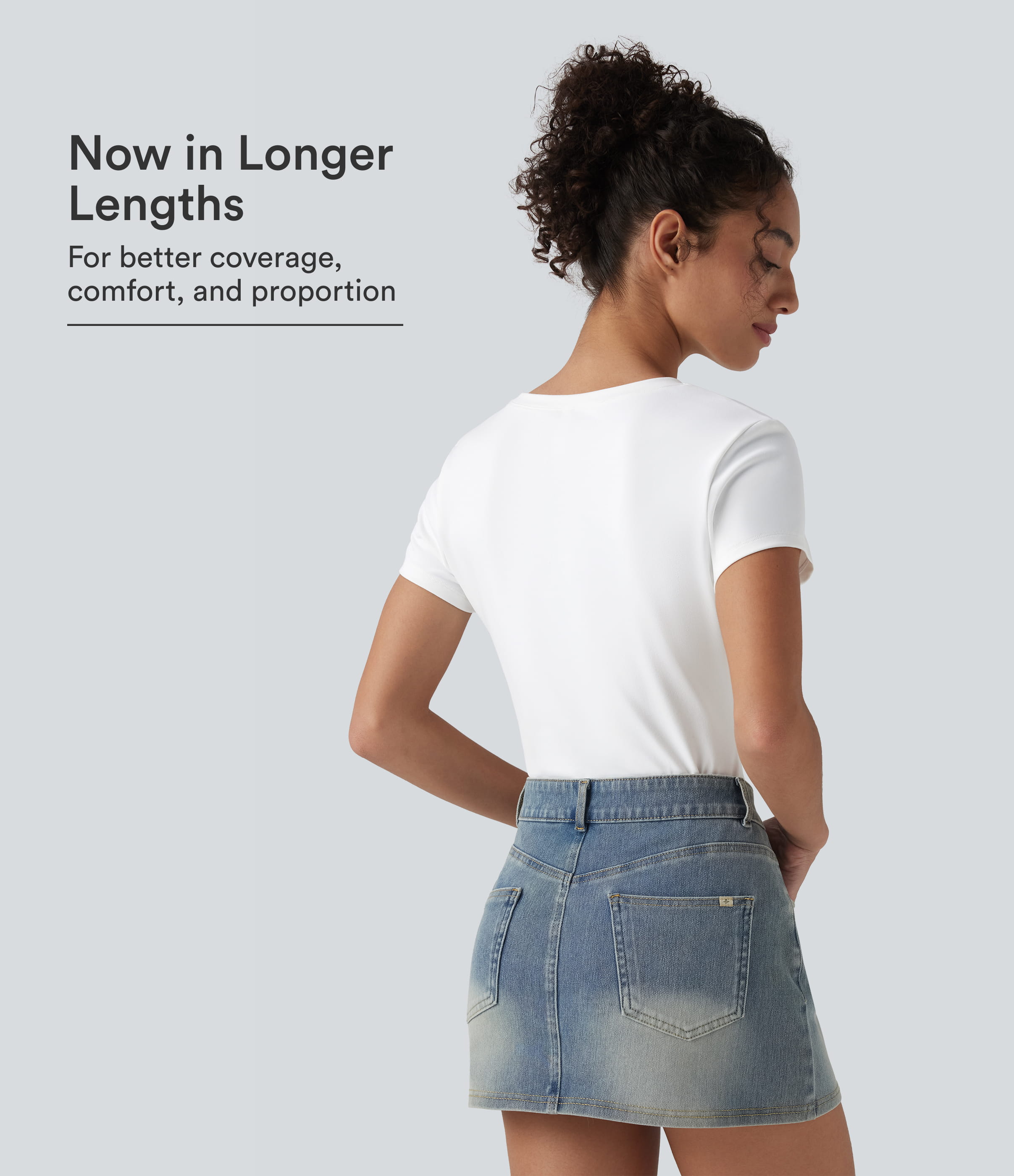 Round Neck Slim Casual Baby Tee-Longer Length