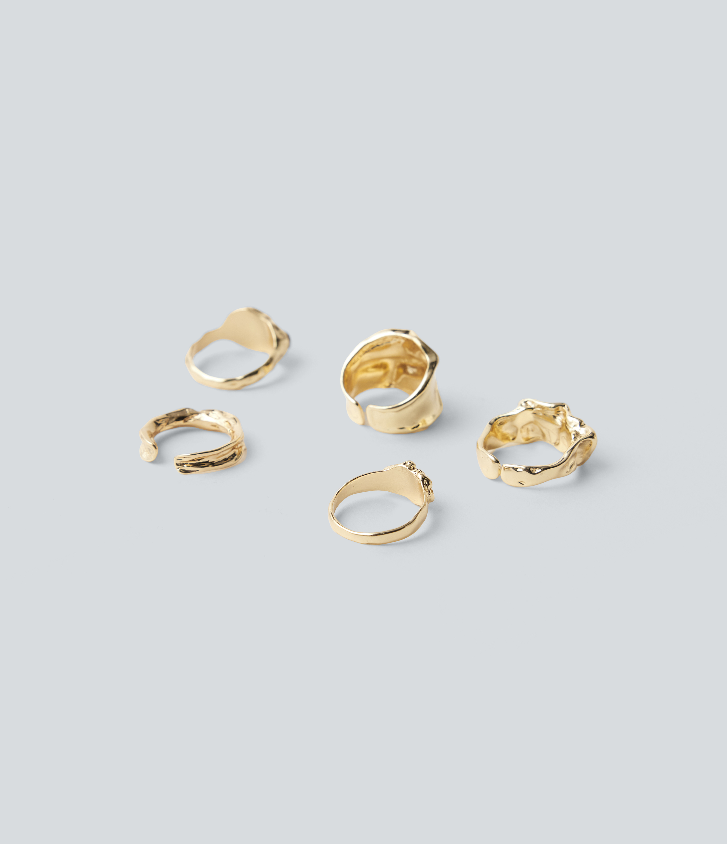 Gold 5-Pieces Alloy Rings Set / 2