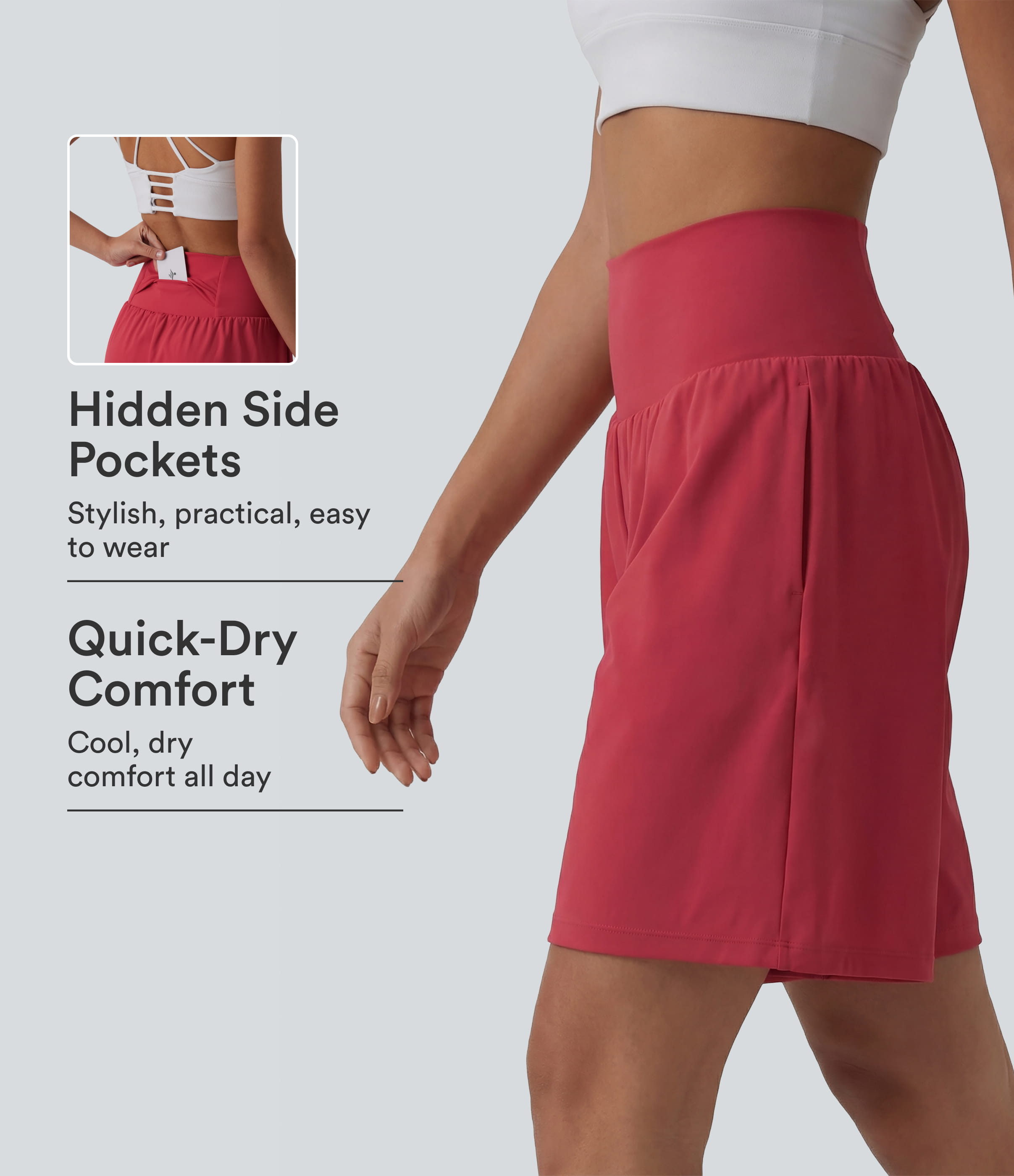 SoftlyZero™ Airy Super High Waisted 2-in-1 Cool Touch Yoga Shorts 9" with Pockets