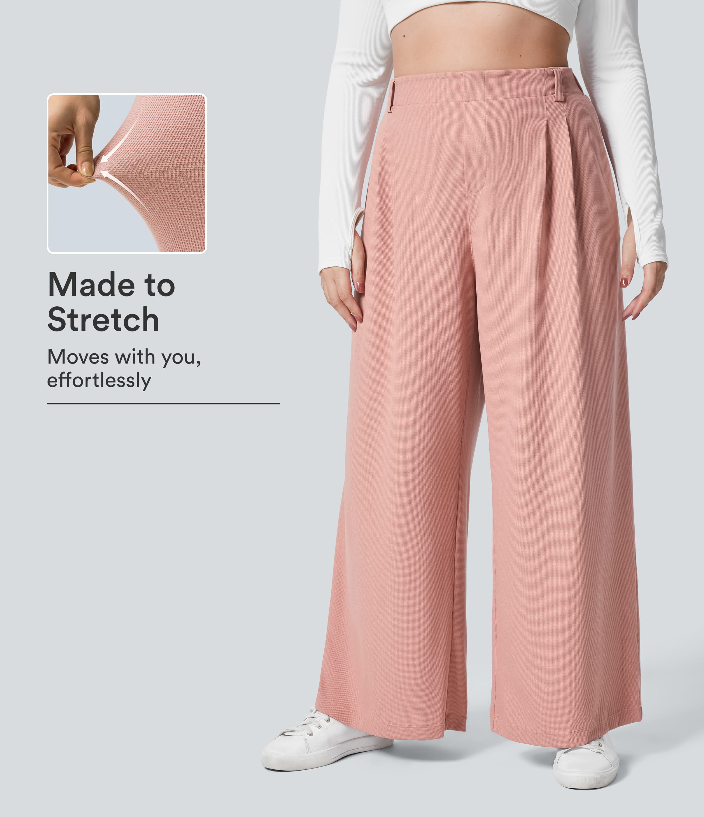 Halara Flex™ High Waisted Pocket Wide Leg Waffle Work Plus Size Pants