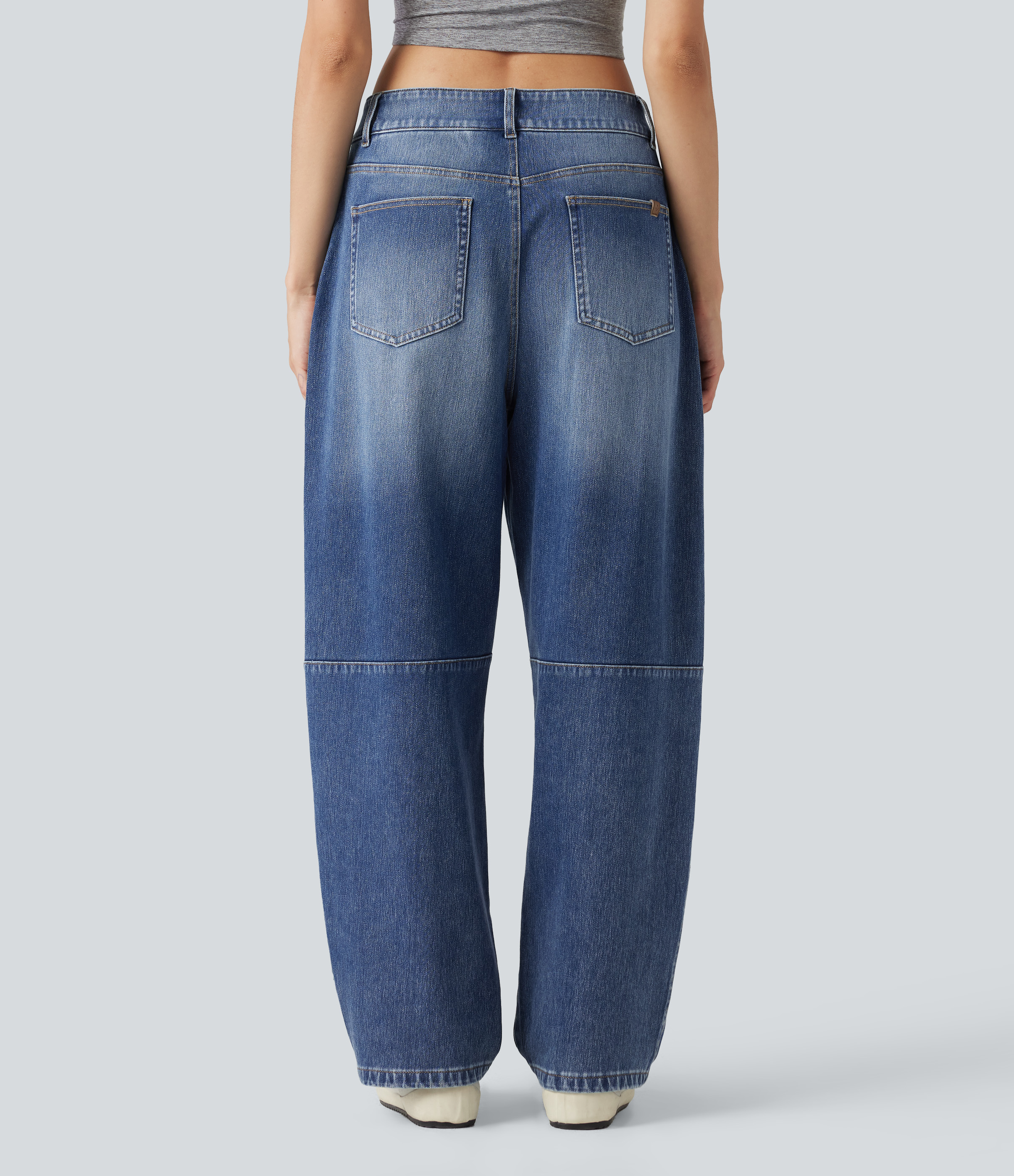 Gulf Stream Blue Denim Halara Flex™ Low Rise Barrel Leg Casual Jeans with Pockets / 2
